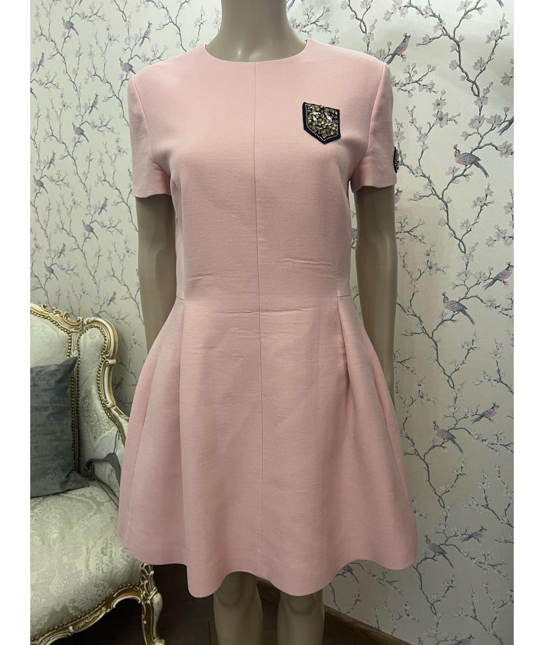 CHRISTIAN DIOR PRE-OWNED Розовое шерстяное коктейльное платье, фото 7