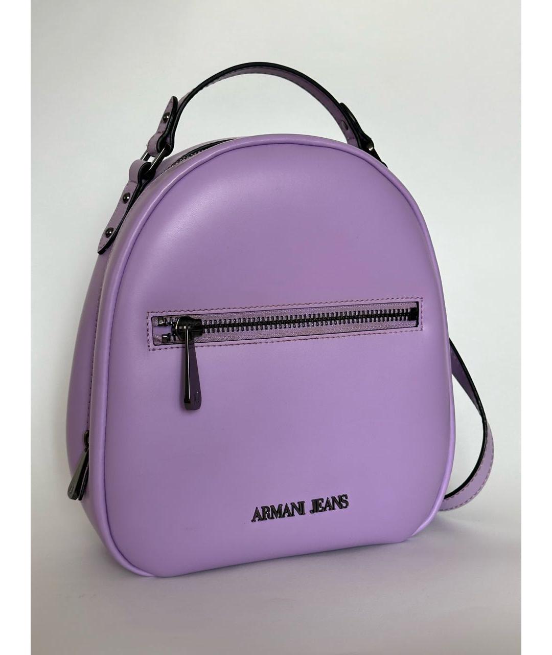 ARMANI JEANS Фиолетовый рюкзак из искусственной кожи, фото 6
