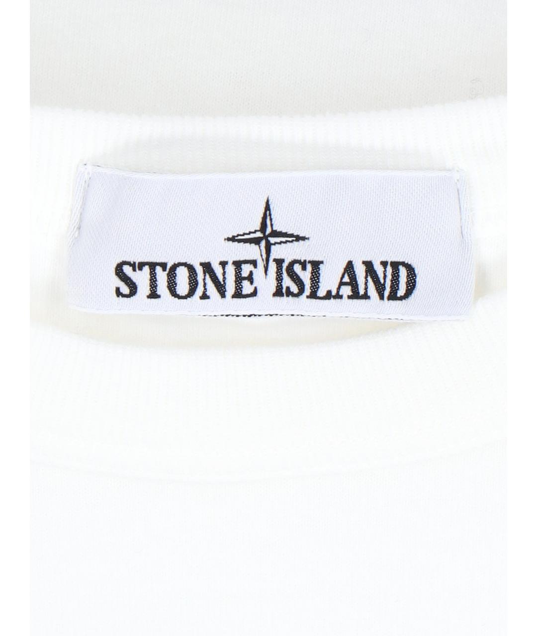 STONE ISLAND Белая футболка, фото 4