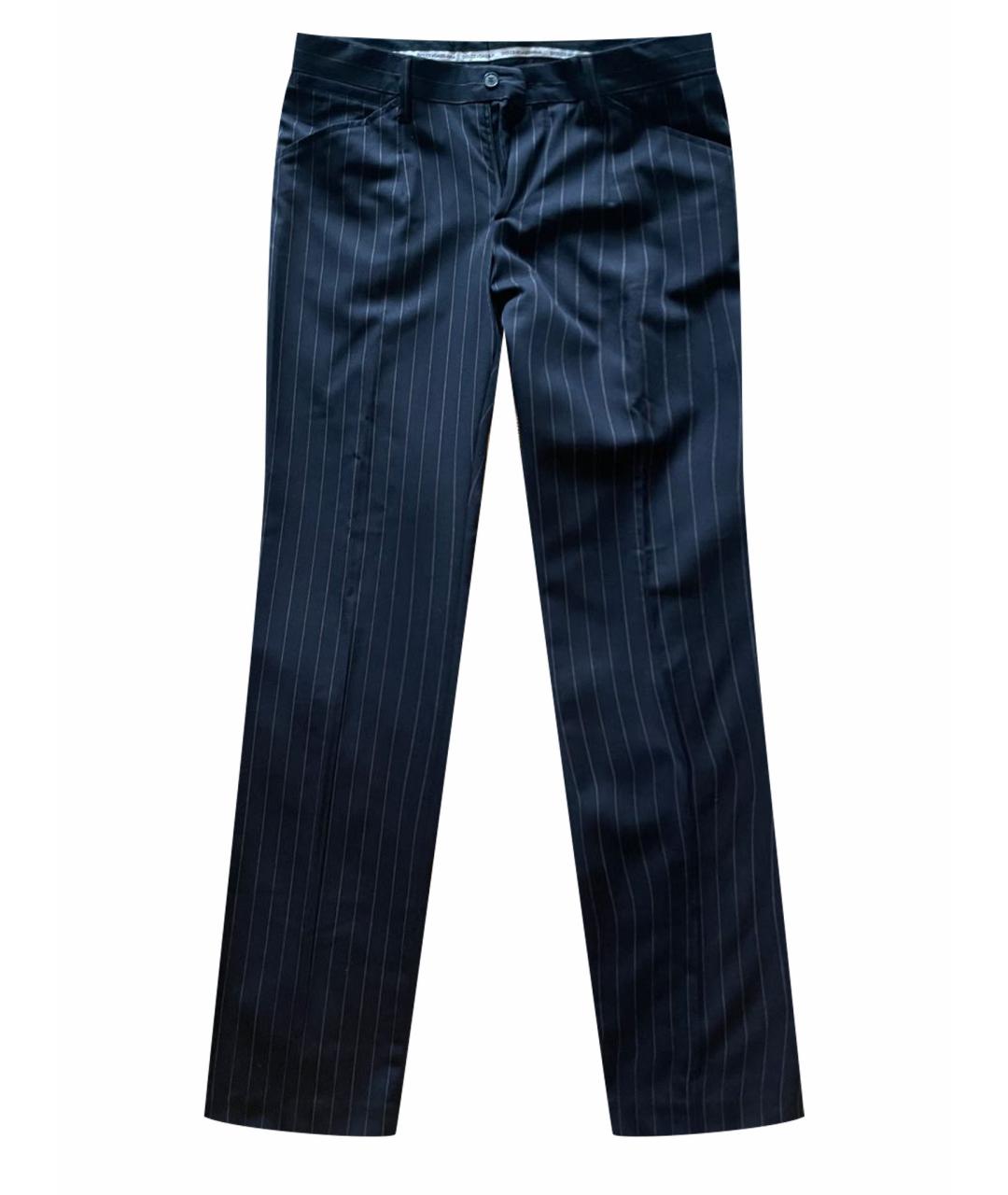 DOLCE&GABBANA Темно-синие шерстяные классические брюки, фото 1