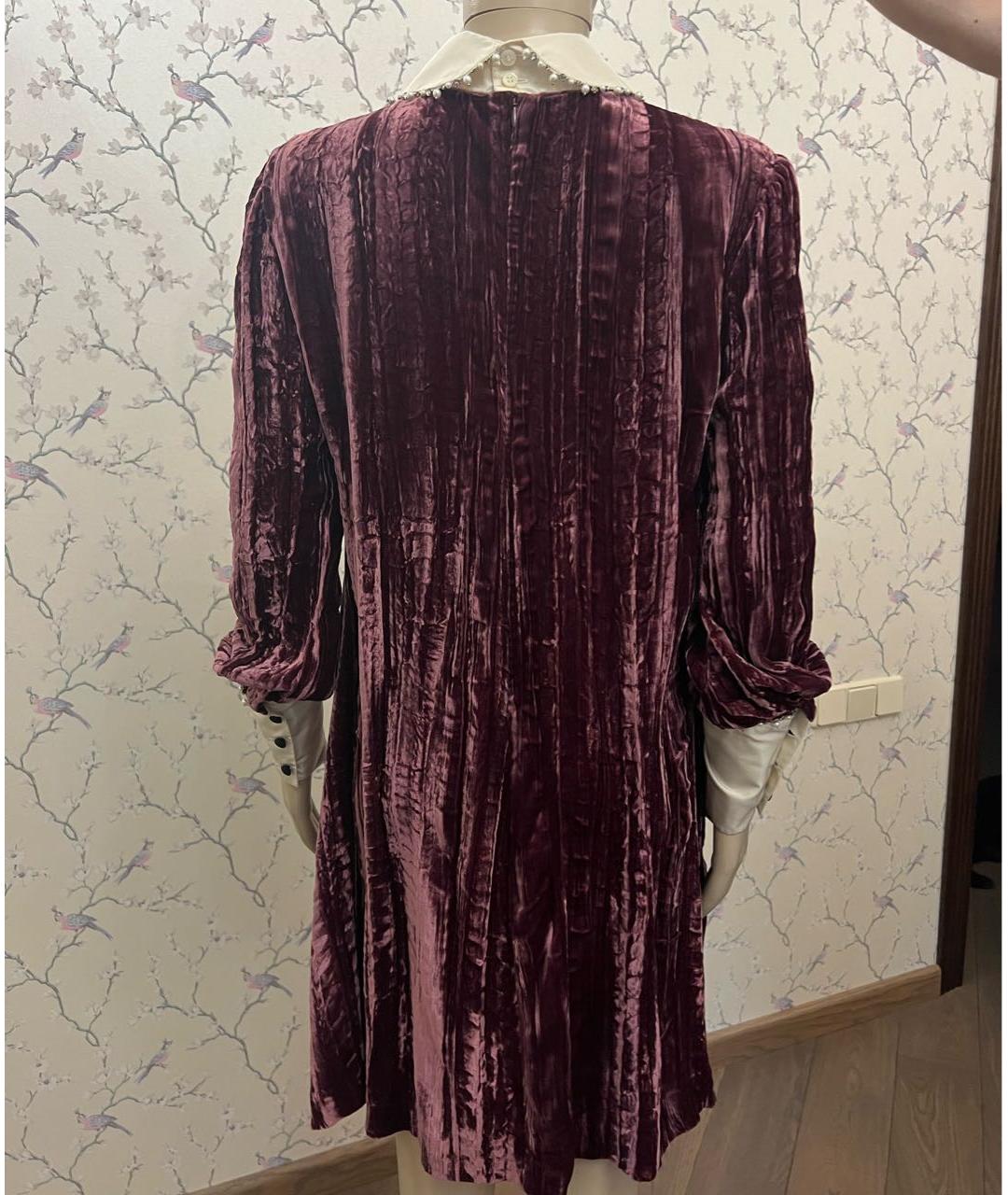 MIU MIU Бордовое велюровое платье, фото 2