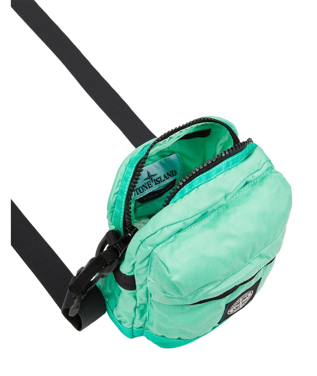 STONE ISLAND Зеленая синтетическая сумка на плечо, фото 3