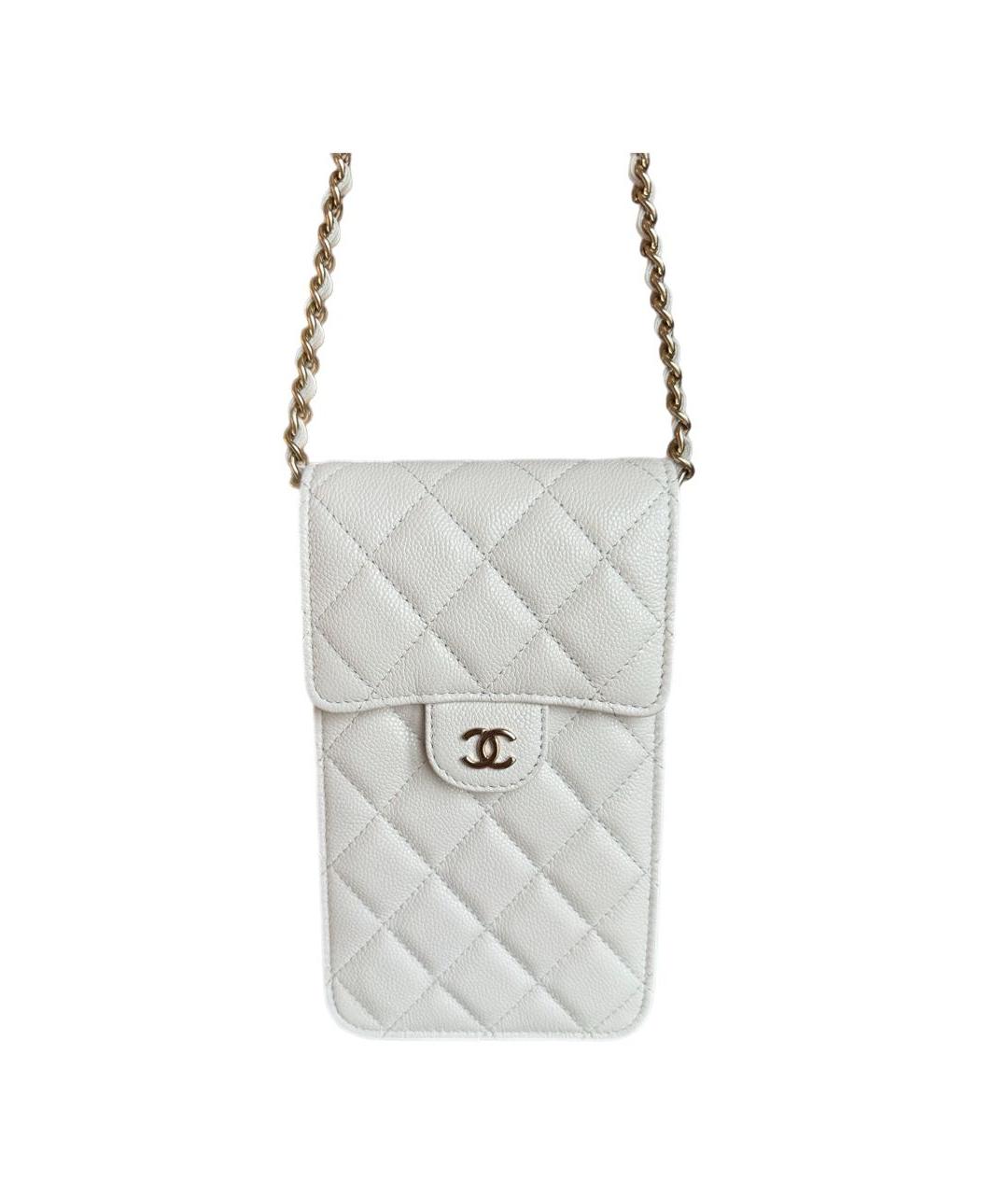 CHANEL PRE-OWNED Белая кожаная сумка через плечо, фото 1