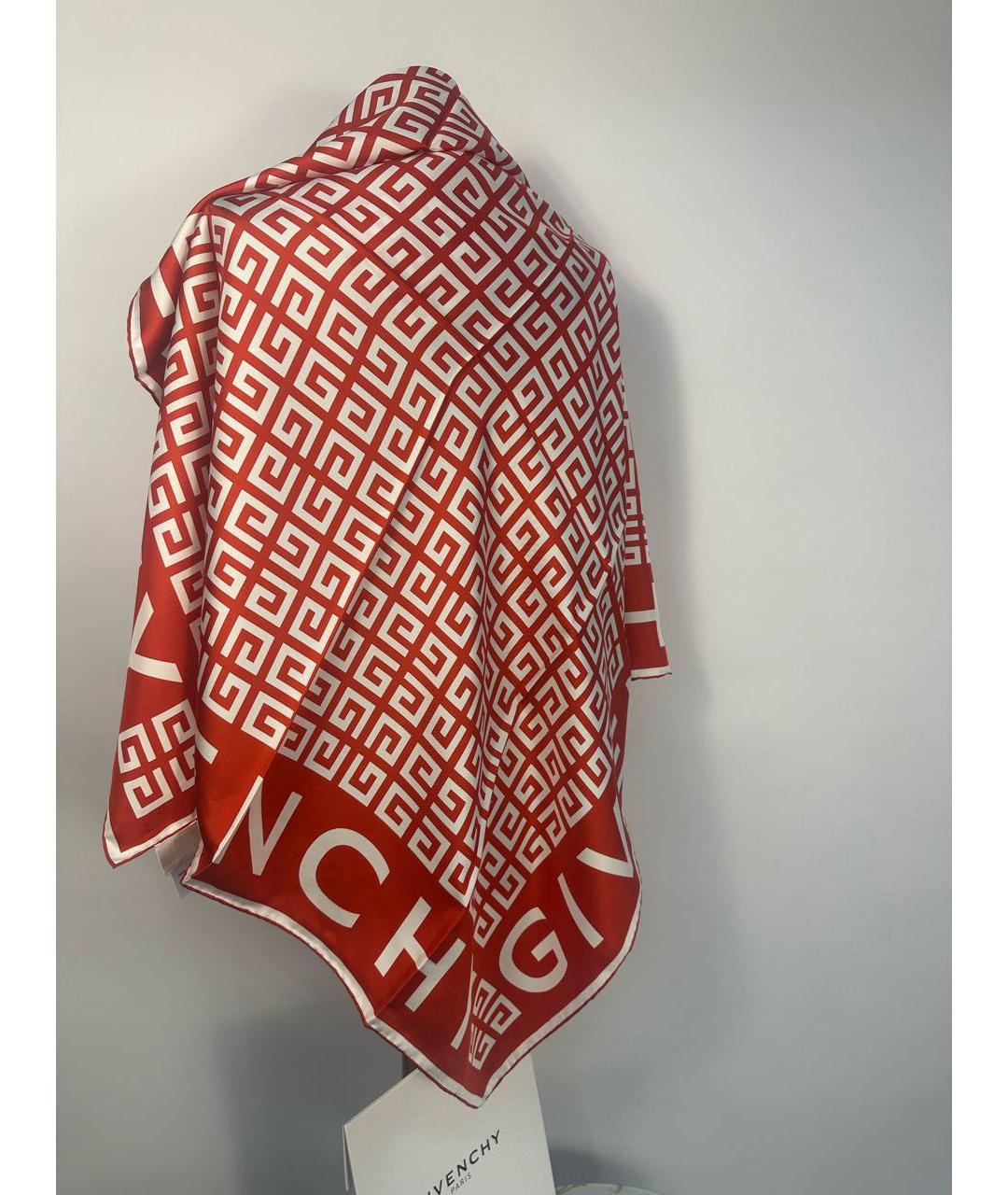 GIVENCHY Красный шелковый платок, фото 5