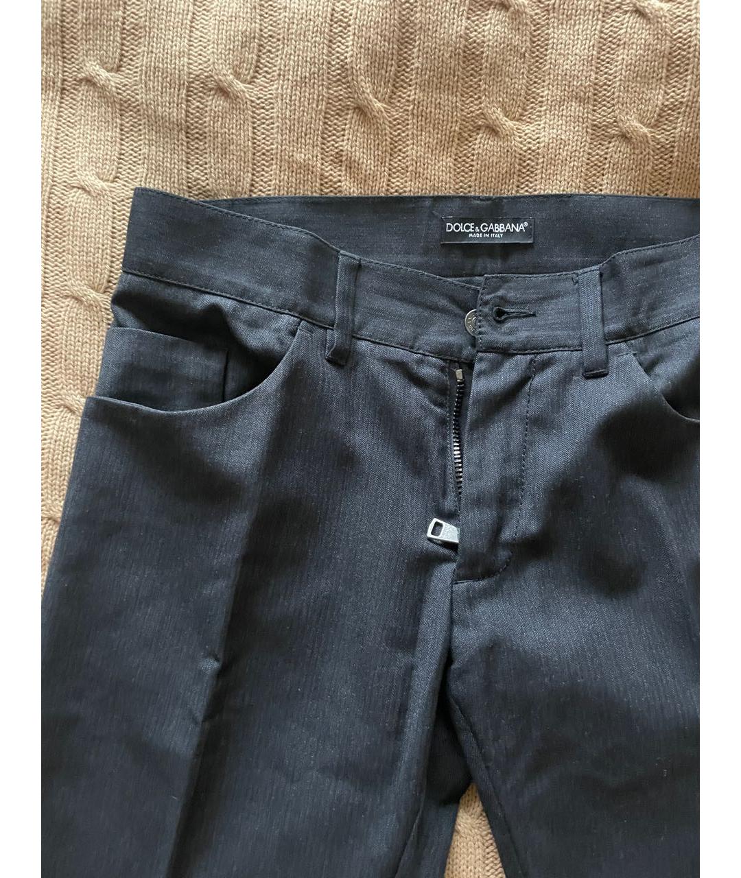 DOLCE&GABBANA Черные хлопковые классические брюки, фото 4