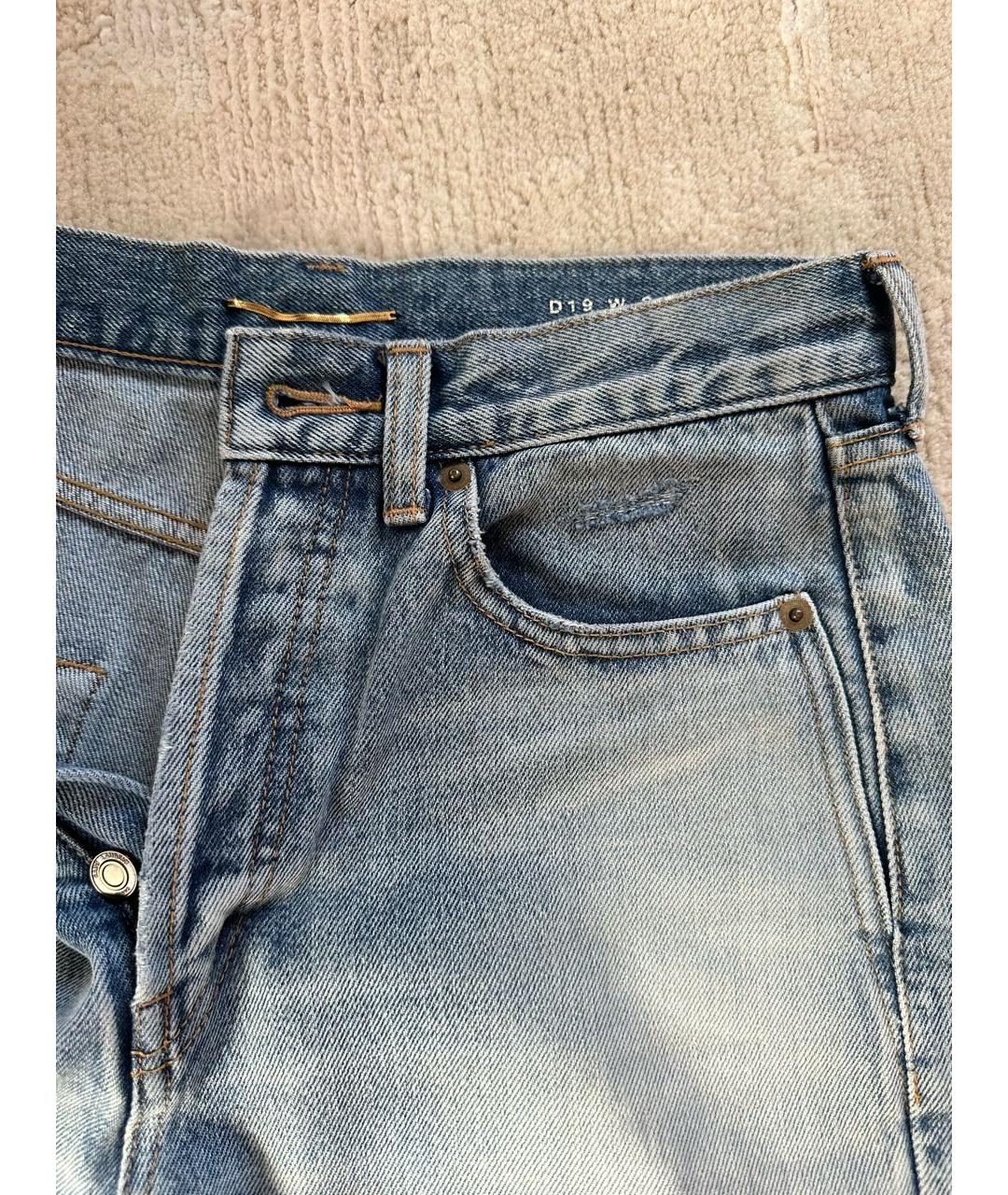 SAINT LAURENT Синие хлопковые джинсы слим, фото 4
