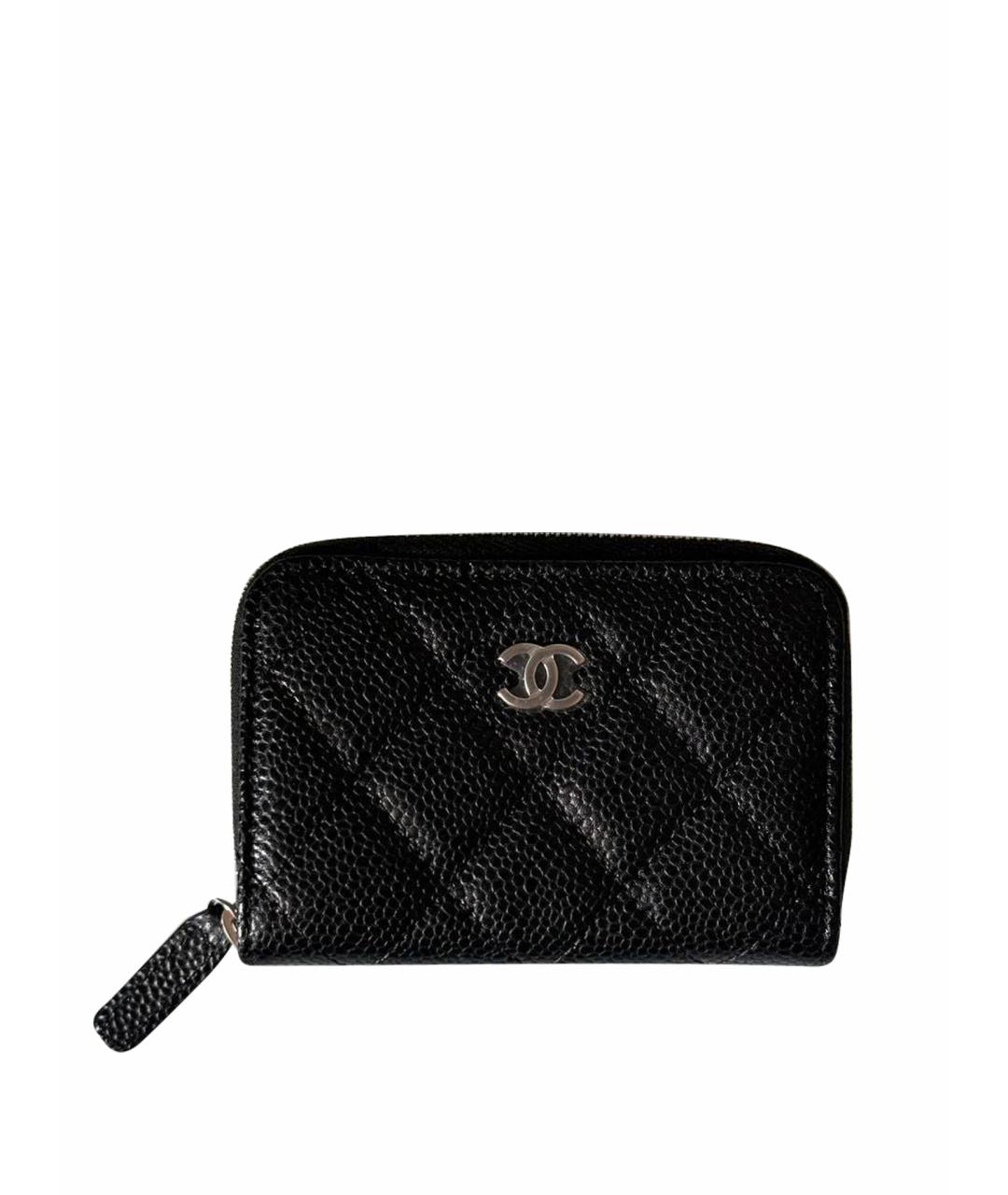 CHANEL PRE-OWNED Черный кожаный кошелек, фото 1