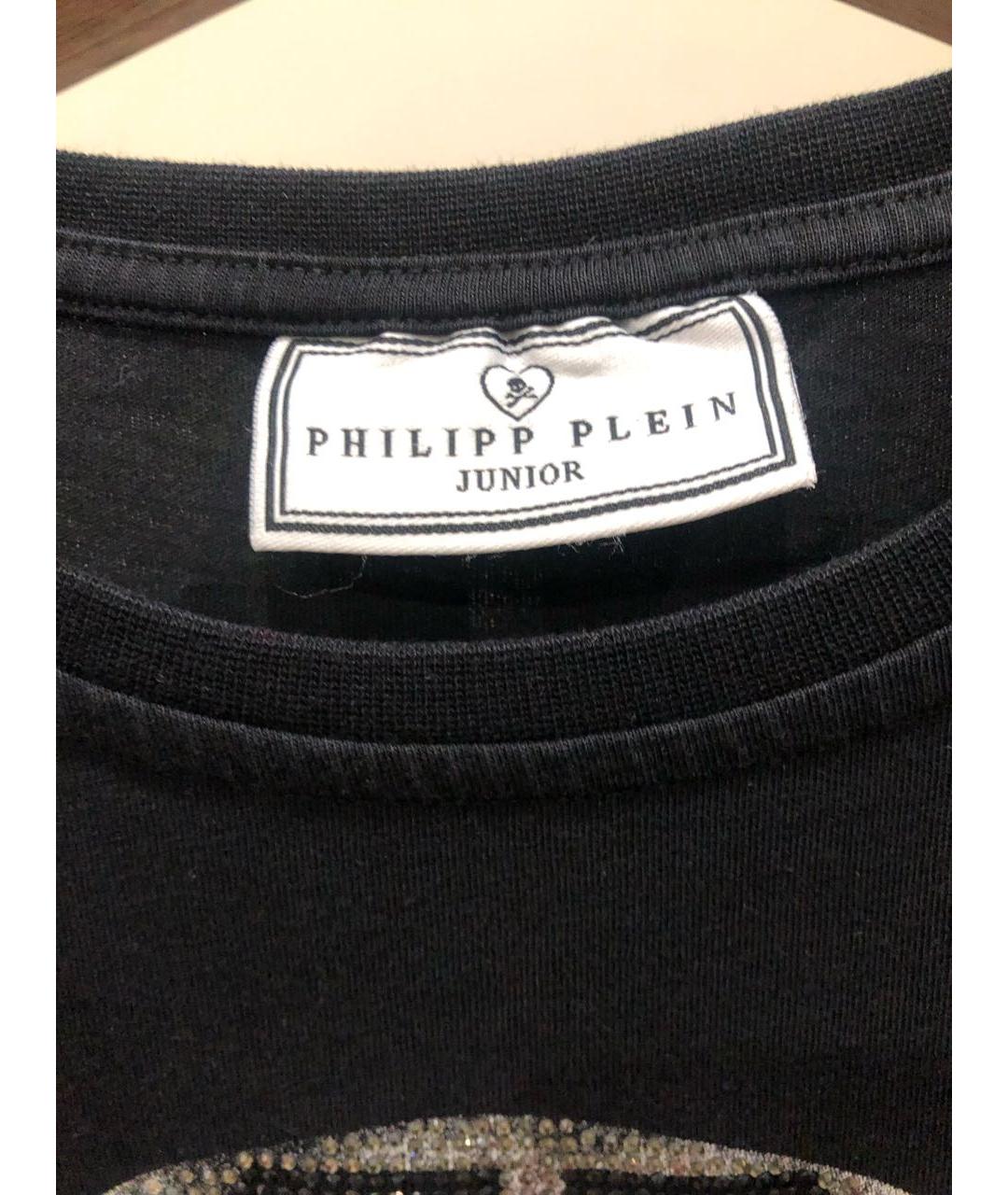 PHILIPP PLEIN JUNIOR Черная хлопковая детская футболка, фото 3