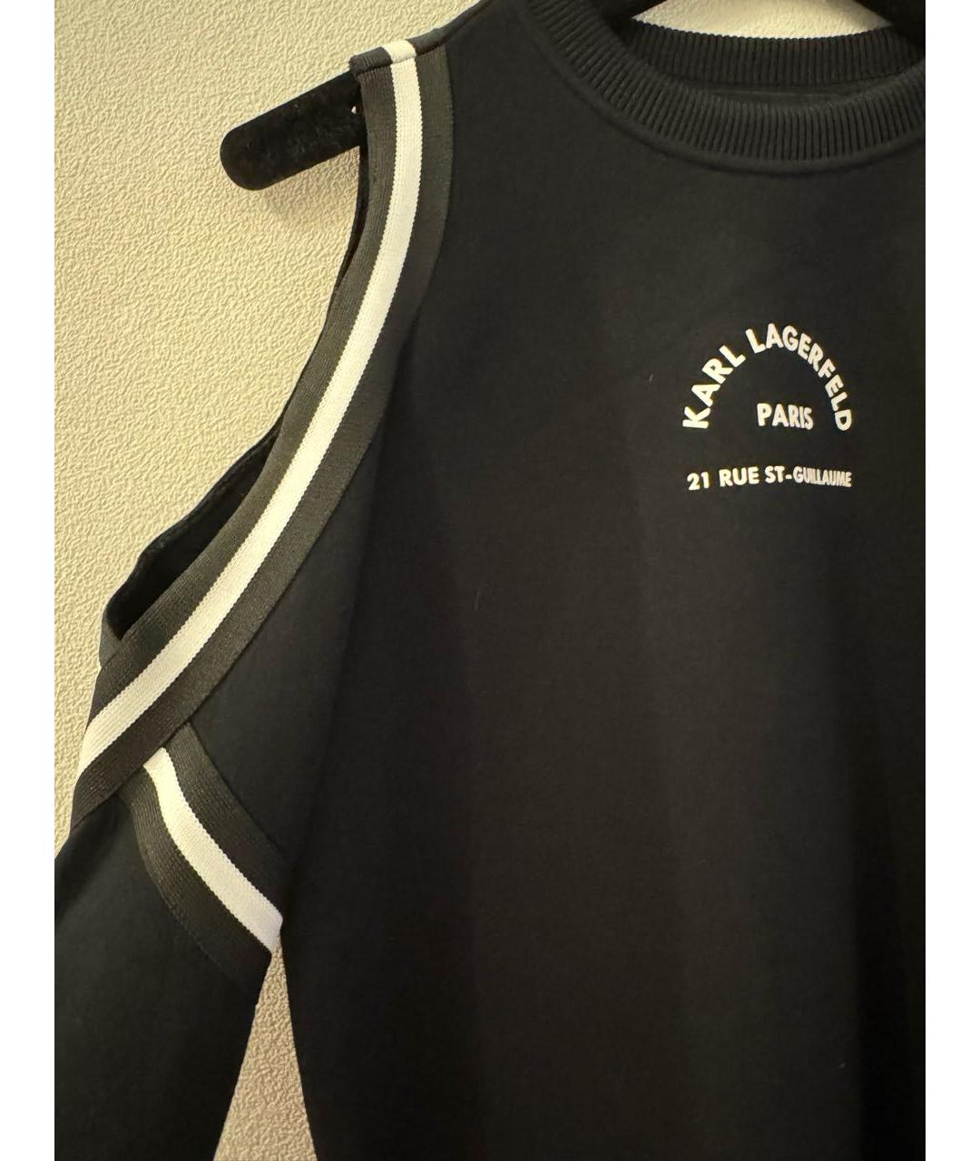 KARL LAGERFELD Черный хлопко-эластановый джемпер / свитер, фото 4