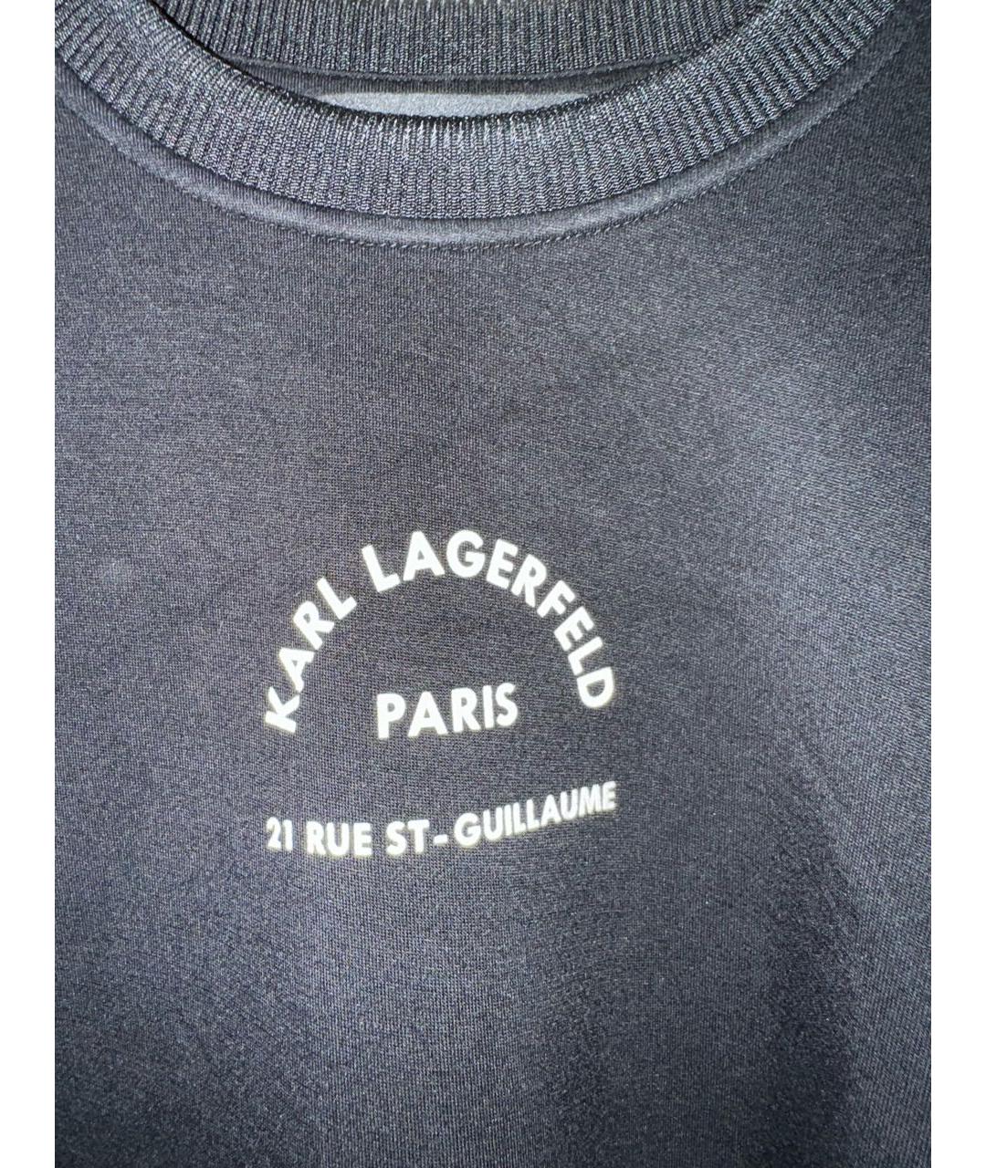 KARL LAGERFELD Черный хлопко-эластановый джемпер / свитер, фото 5