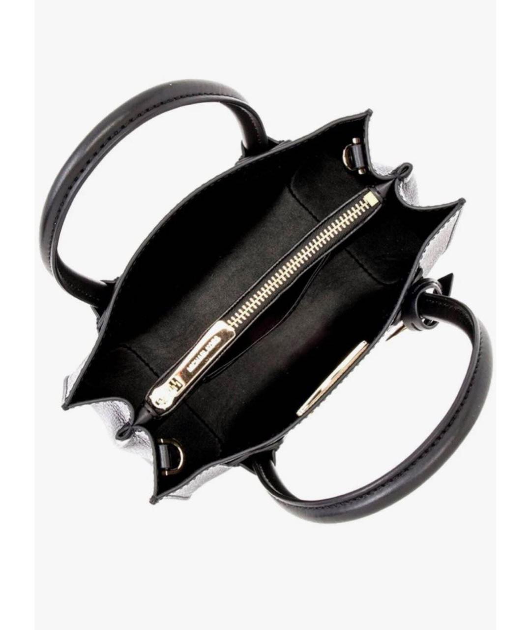 MICHAEL MICHAEL KORS Черная кожаная сумка с короткими ручками, фото 4
