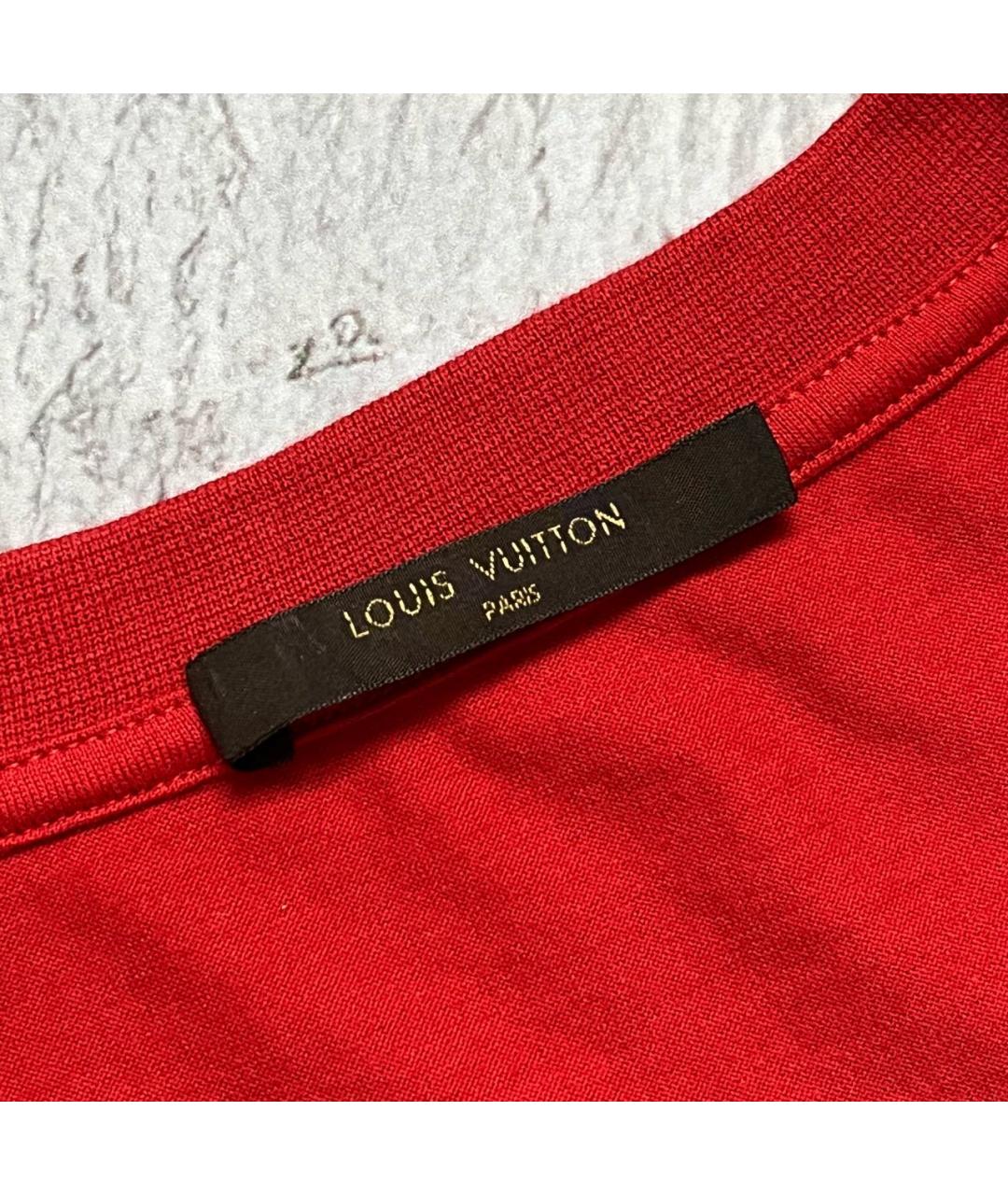 LOUIS VUITTON PRE-OWNED Красная хлопковая футболка, фото 3