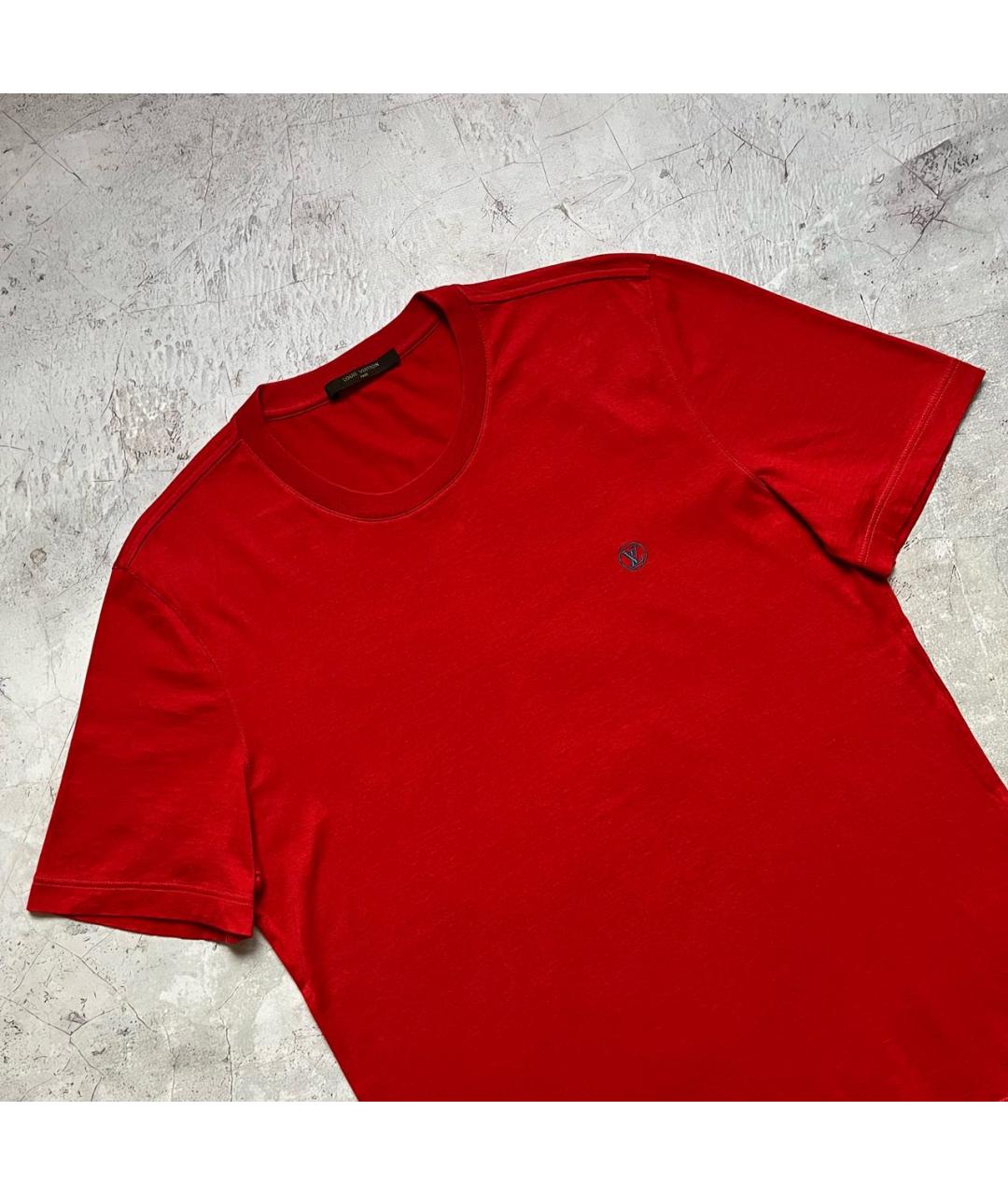 LOUIS VUITTON PRE-OWNED Красная хлопковая футболка, фото 2