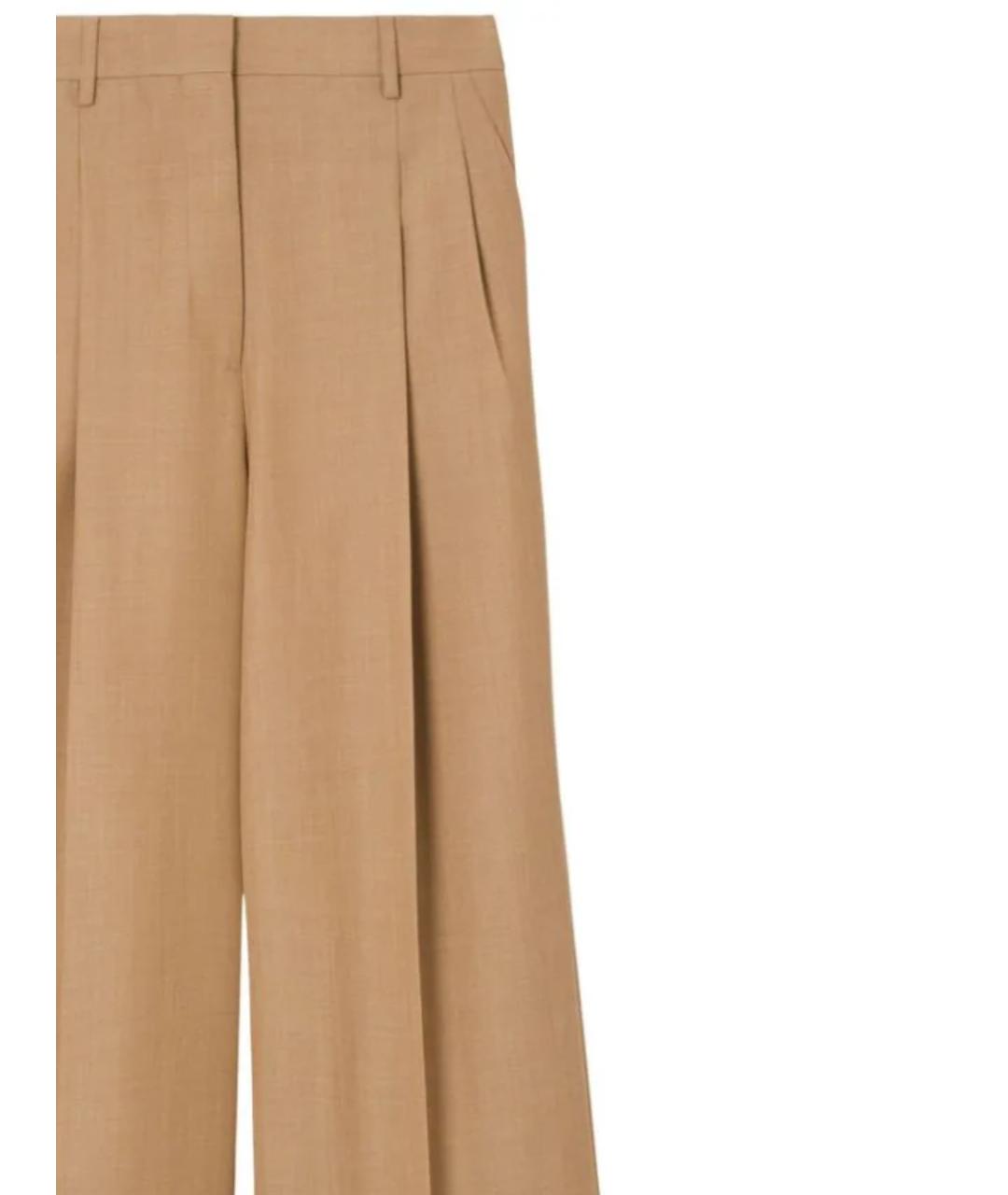 BURBERRY Бежевые шерстяные брюки широкие, фото 2
