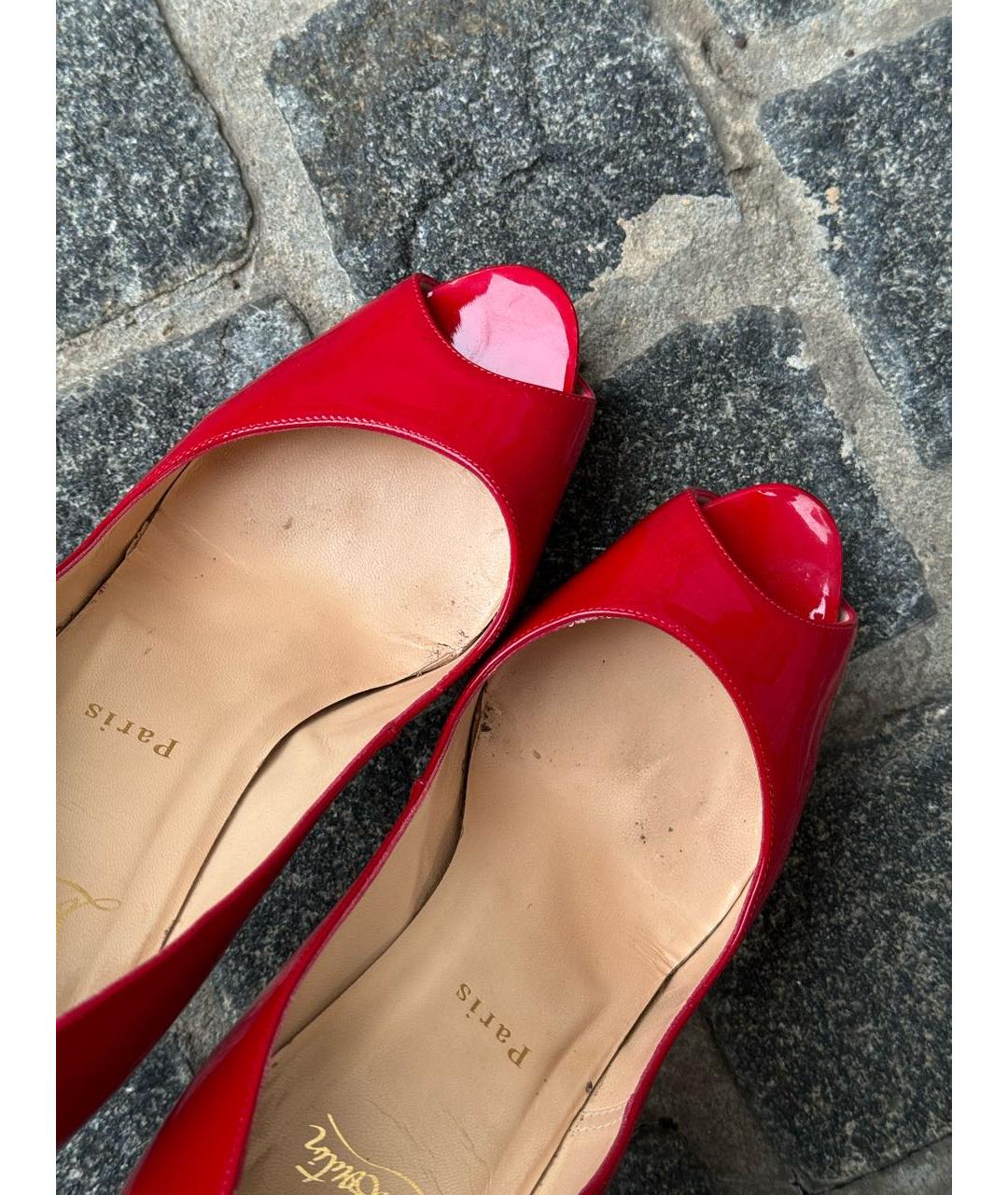 CHRISTIAN LOUBOUTIN Красные туфли из лакированной кожи, фото 4