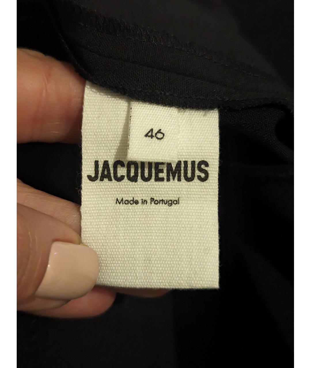 JACQUEMUS Черное шерстяное вечернее платье, фото 9