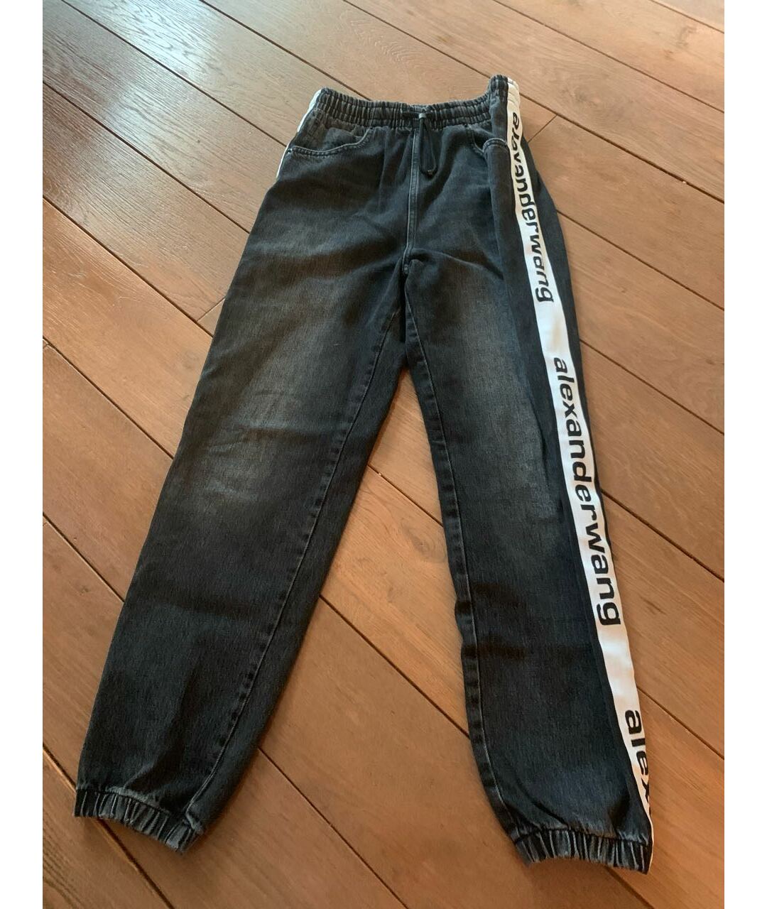 ALEXANDER WANG Черные хлопко-полиэстеровые прямые джинсы, фото 4