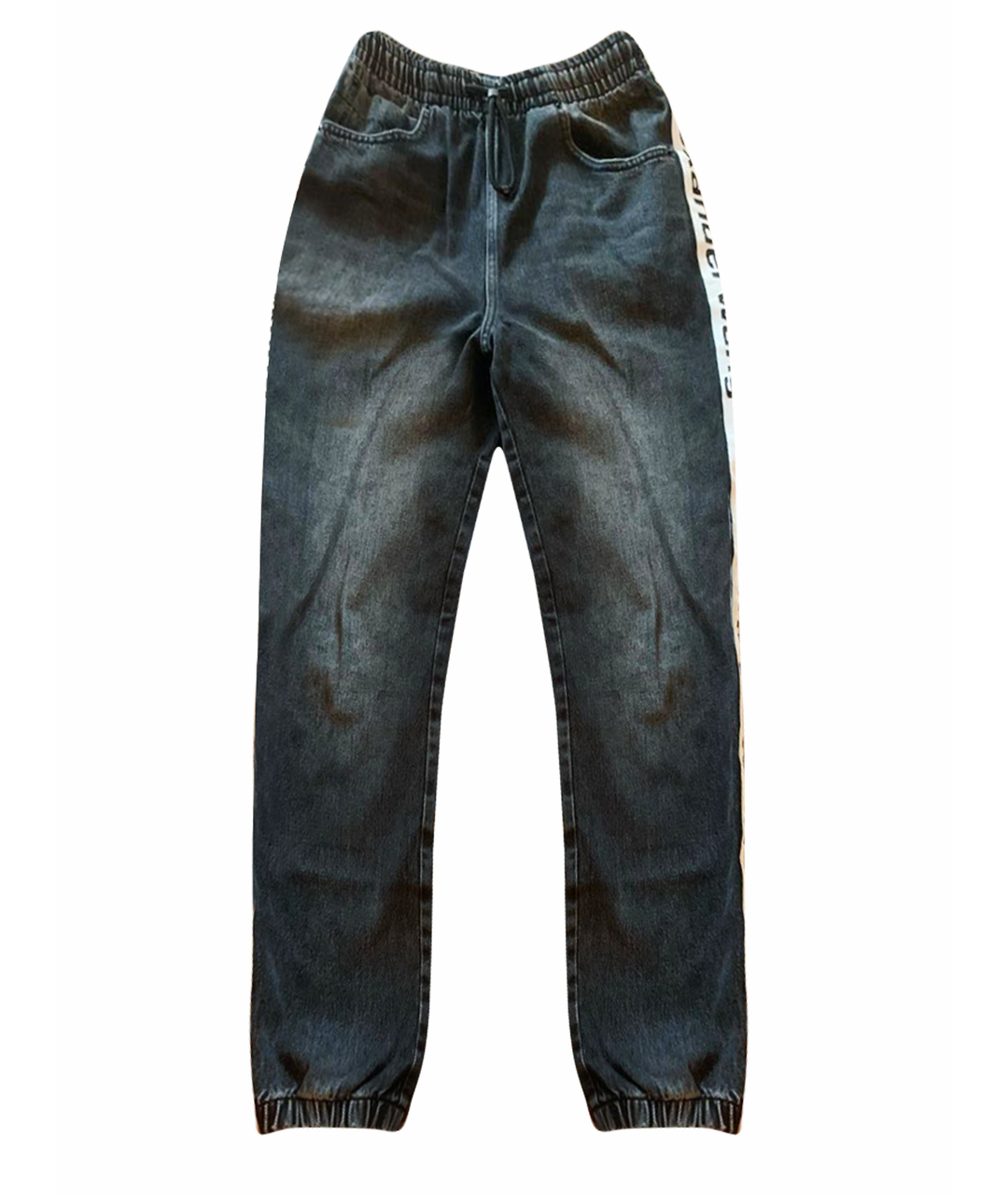 ALEXANDER WANG Черные хлопко-полиэстеровые прямые джинсы, фото 1