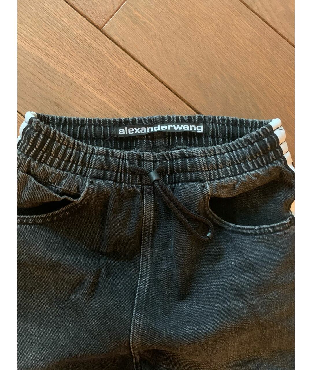 ALEXANDER WANG Черные хлопко-полиэстеровые прямые джинсы, фото 3