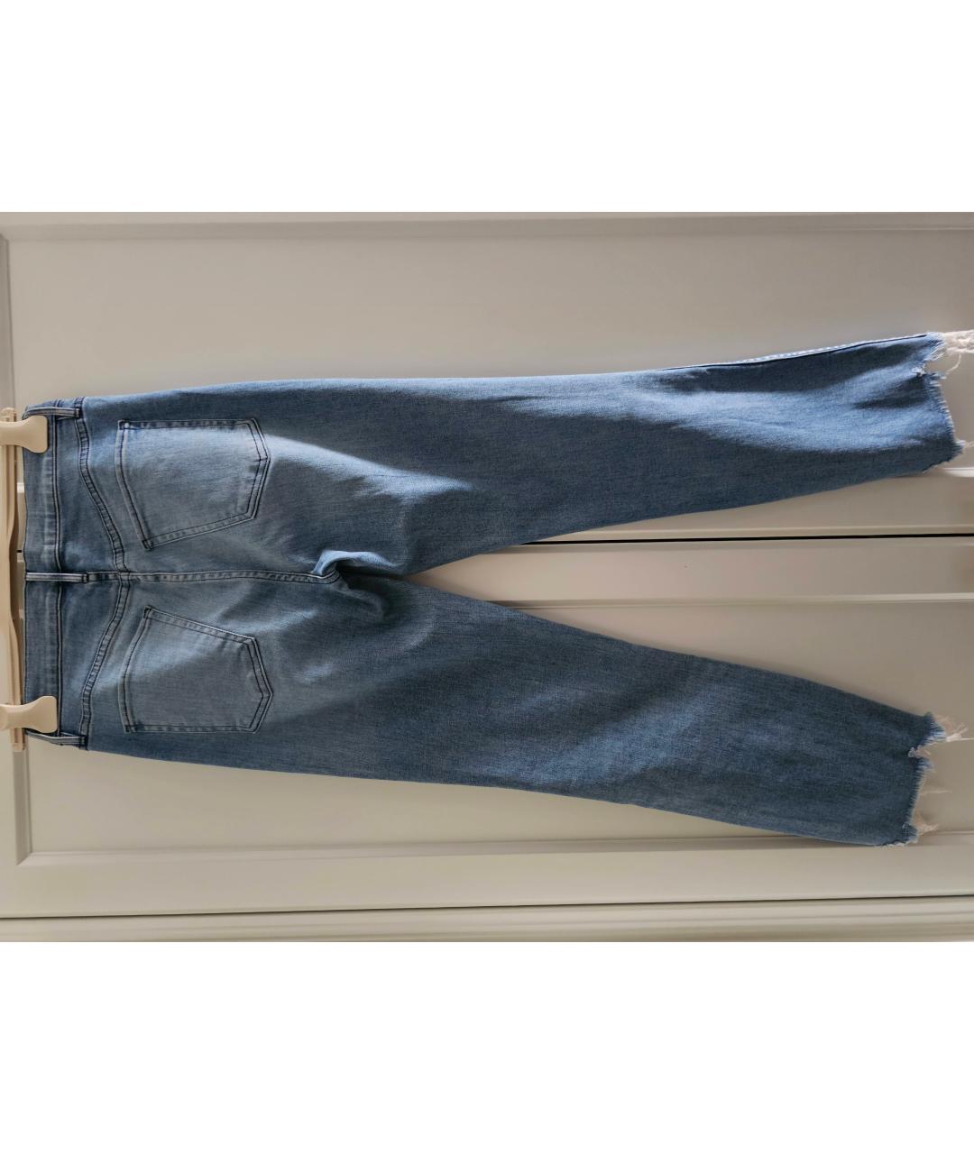 3X1 Голубые хлопко-эластановые прямые джинсы, фото 2