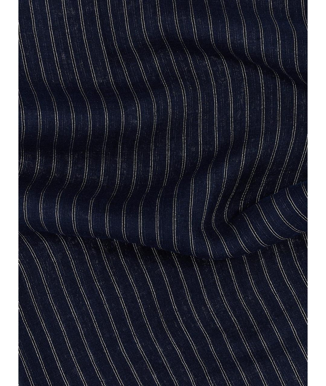 BRUNELLO CUCINELLI Темно-синий льняной шарф, фото 3