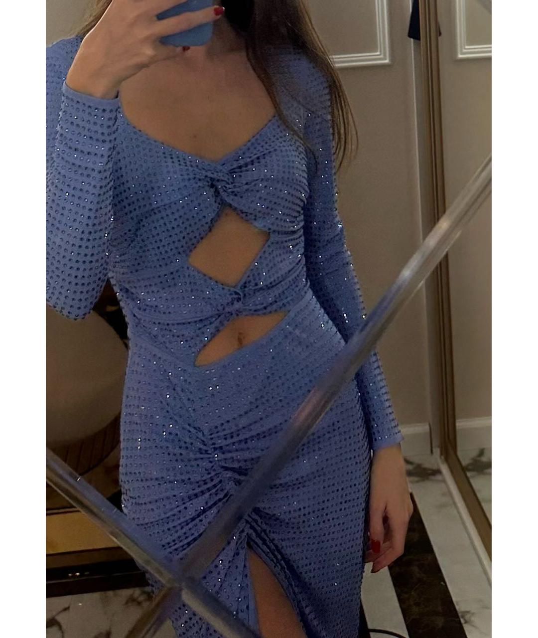 SELF-PORTRAIT Голубое коктейльное платье, фото 4