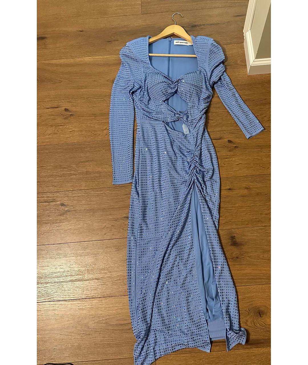 SELF-PORTRAIT Голубое коктейльное платье, фото 6