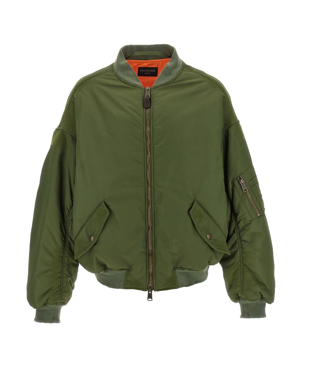 BALENCIAGA Зеленая полиамидовая куртка, фото 1