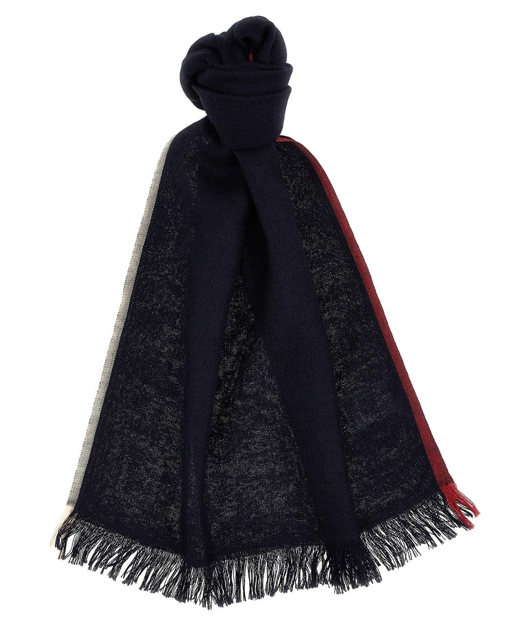 BRUNELLO CUCINELLI Темно-синий кашемировый шарф, фото 1
