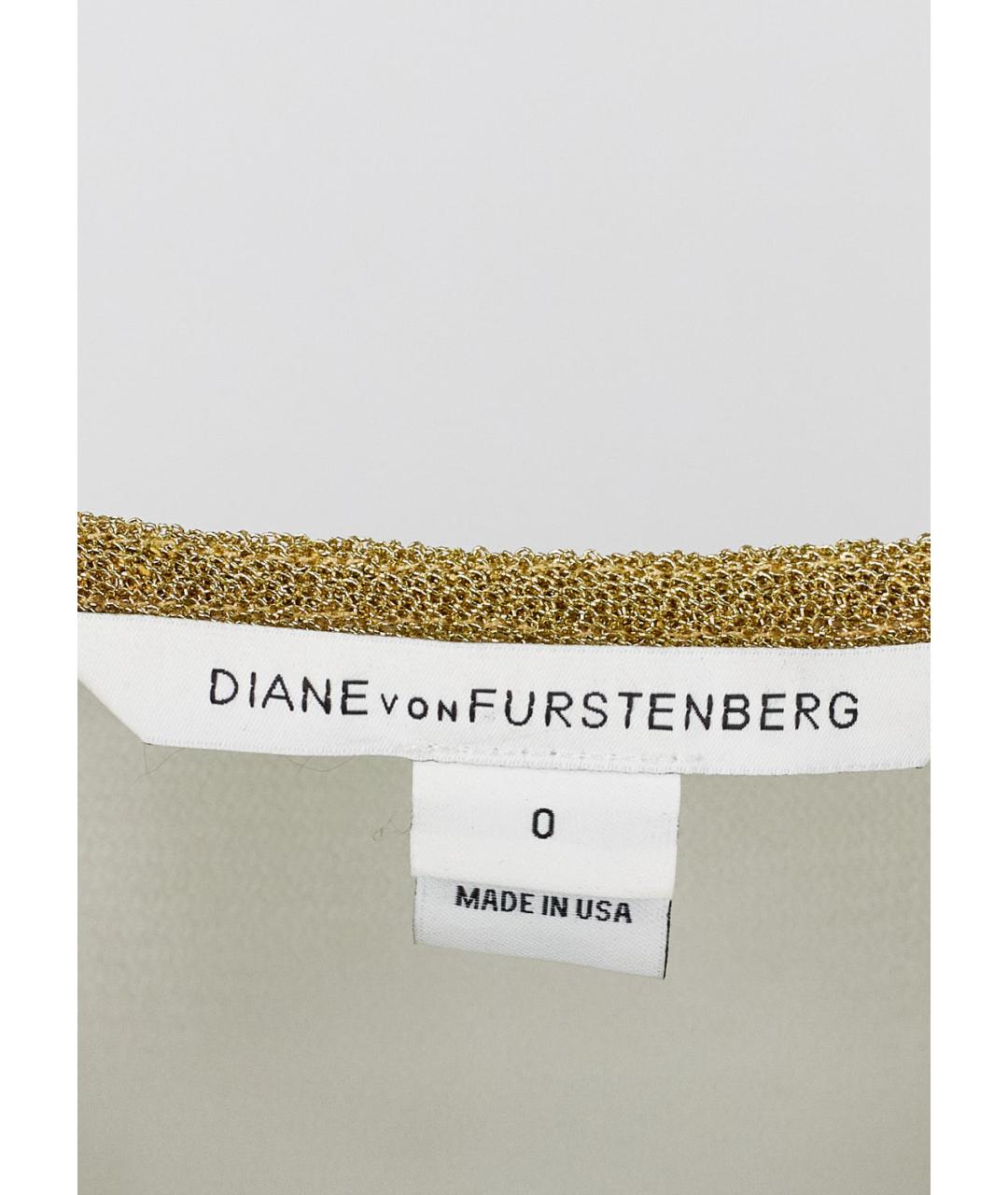 DIANE VON FURSTENBERG Золотое полиэстеровое коктейльное платье, фото 3