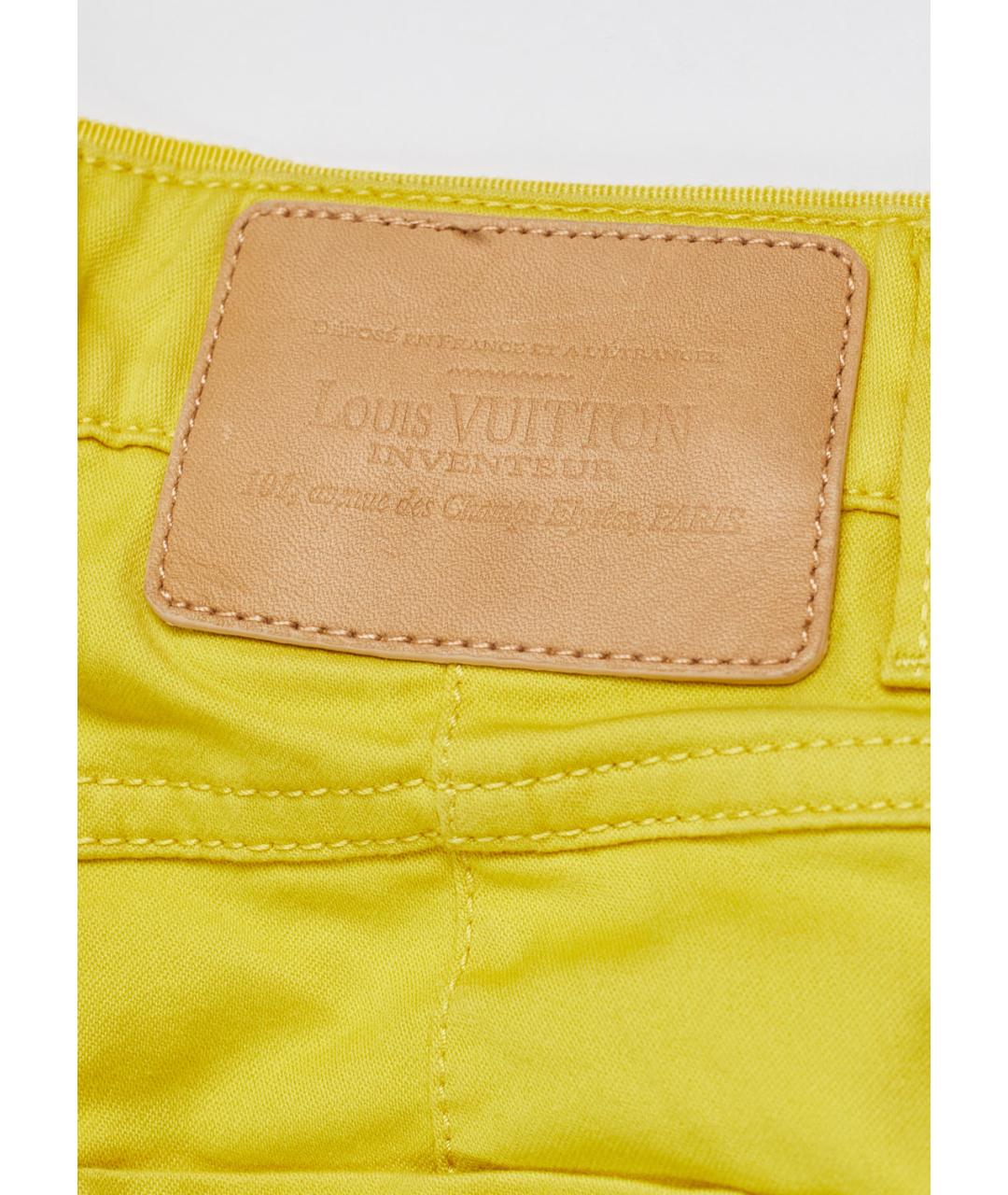 LOUIS VUITTON Желтые хлопко-эластановые прямые джинсы, фото 3