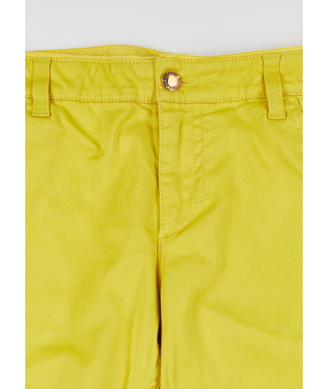 LOUIS VUITTON Желтые хлопко-эластановые прямые джинсы, фото 4