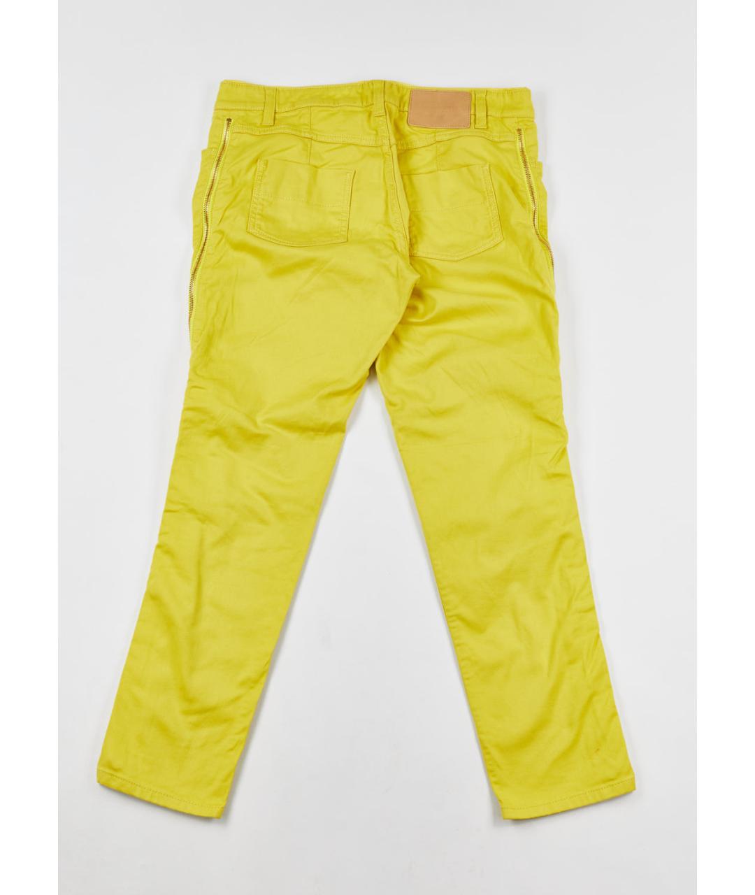 LOUIS VUITTON PRE-OWNED Желтые хлопко-эластановые прямые джинсы, фото 2