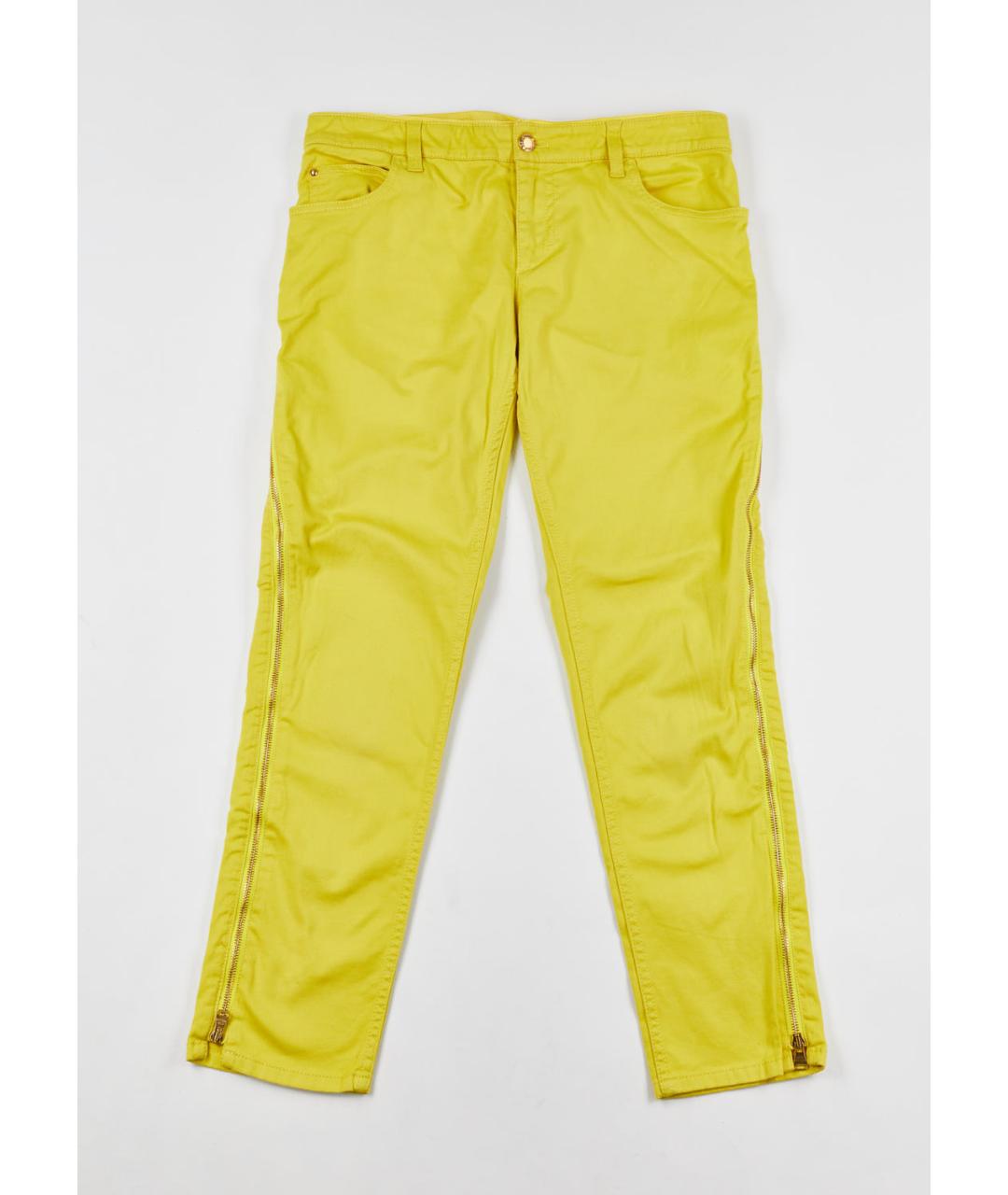 LOUIS VUITTON Желтые хлопко-эластановые прямые джинсы, фото 5