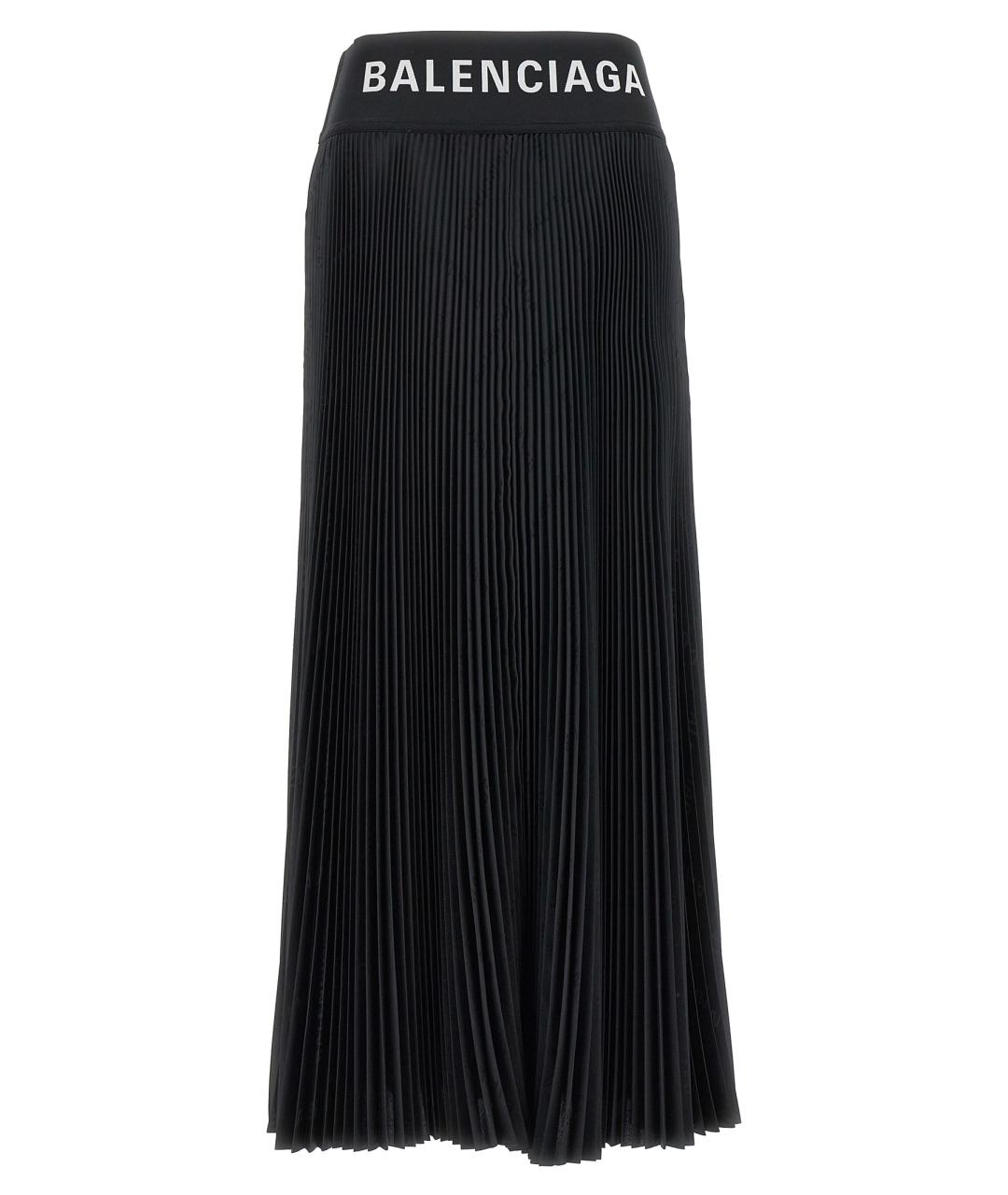 BALENCIAGA Черная полиэстеровая юбка макси, фото 1