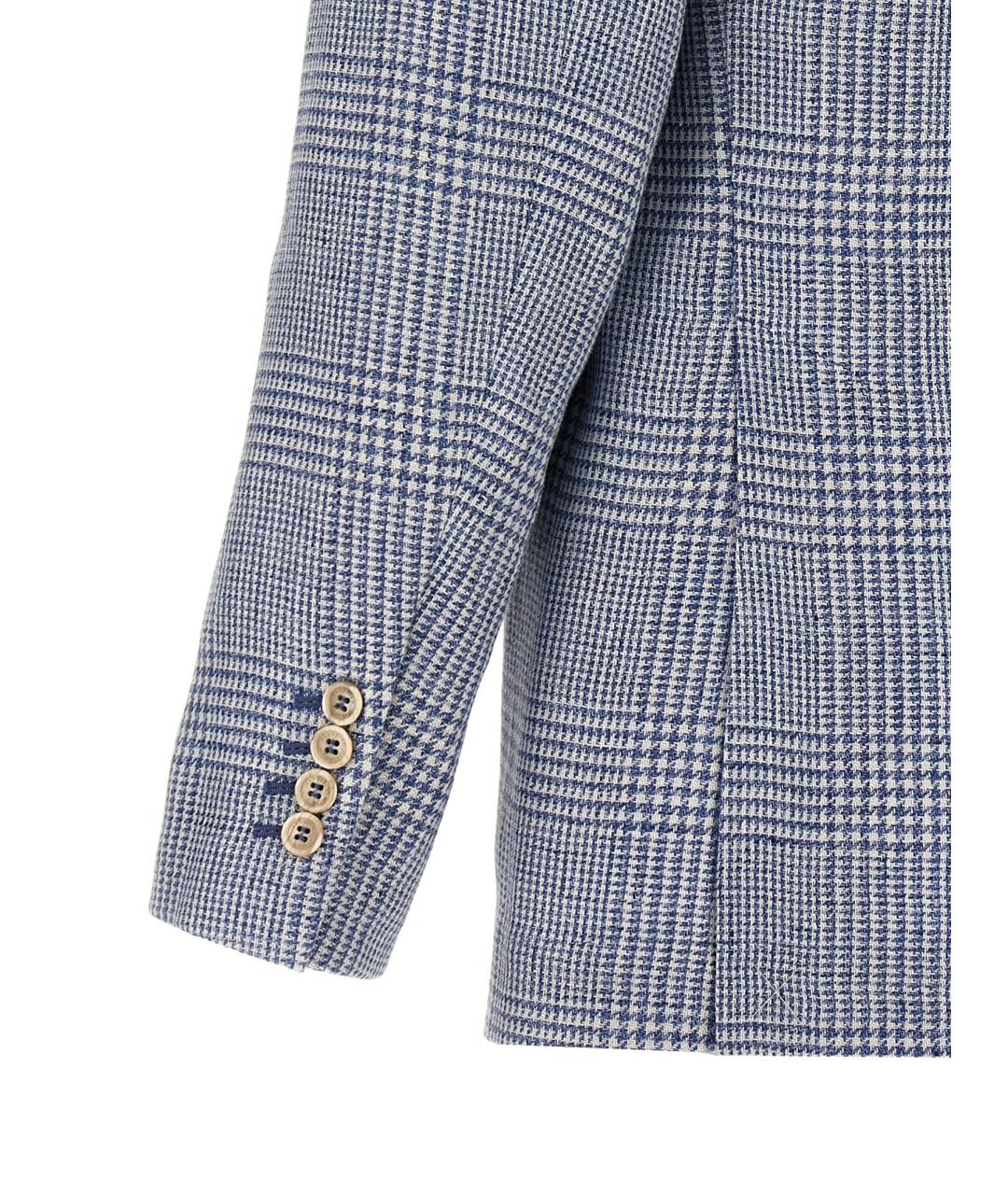 BRUNELLO CUCINELLI Голубой льняной пиджак, фото 4