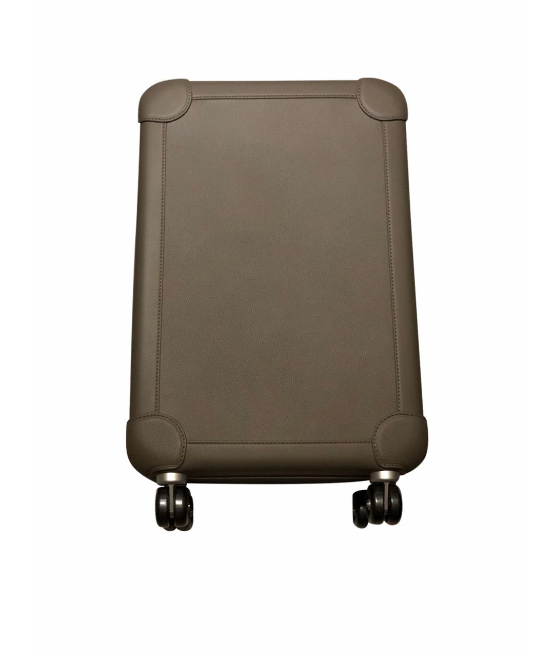 HERMES PRE-OWNED Бежевый кожаный чемодан, фото 1