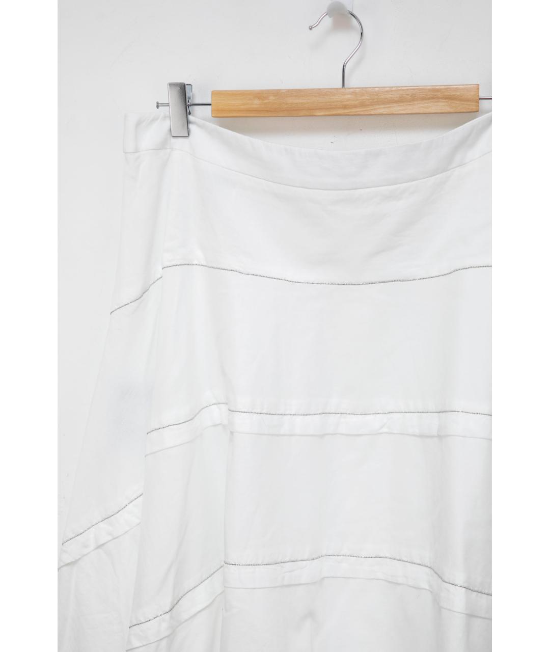 PESERICO Белая хлопковая юбка миди, фото 4