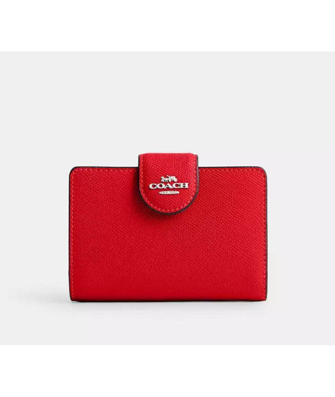 COACH Красный кожаный кошелек, фото 6