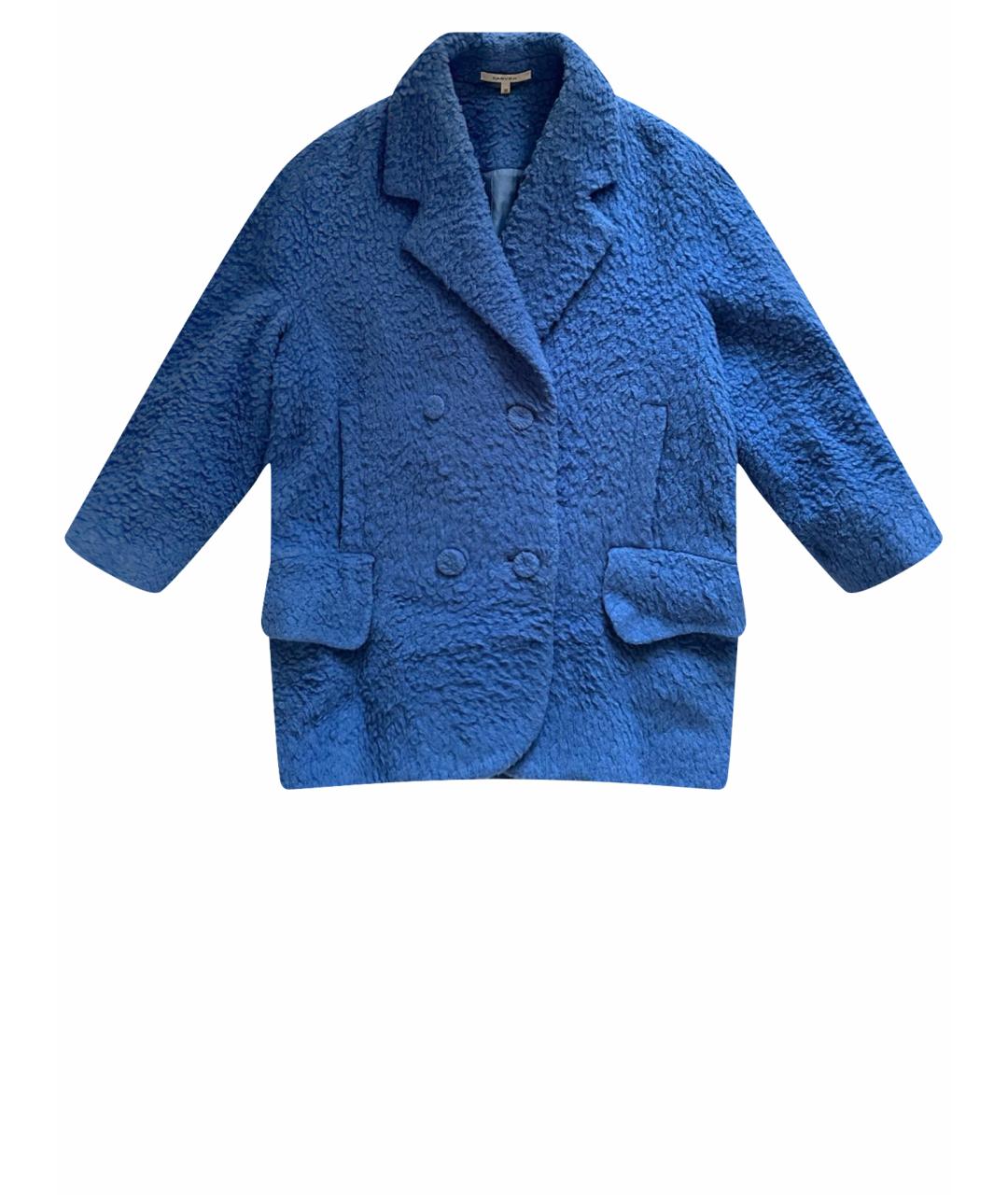 CARVEN Синее шерстяное пальто, фото 1