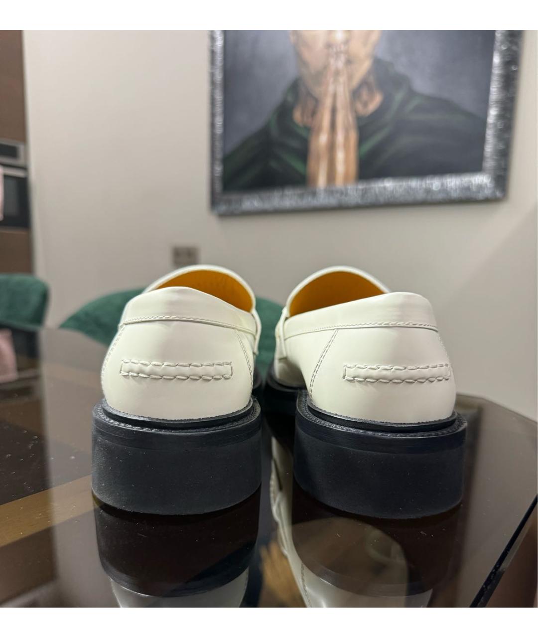 CHRISTIAN DIOR PRE-OWNED Белые кожаные лоферы, фото 4