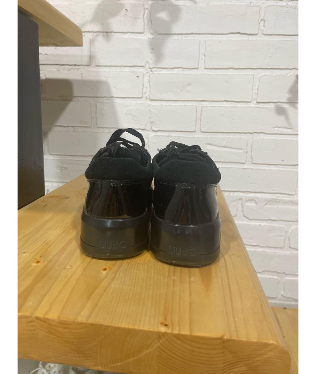 LIU JO Черные кроссовки из лакированной кожи, фото 4