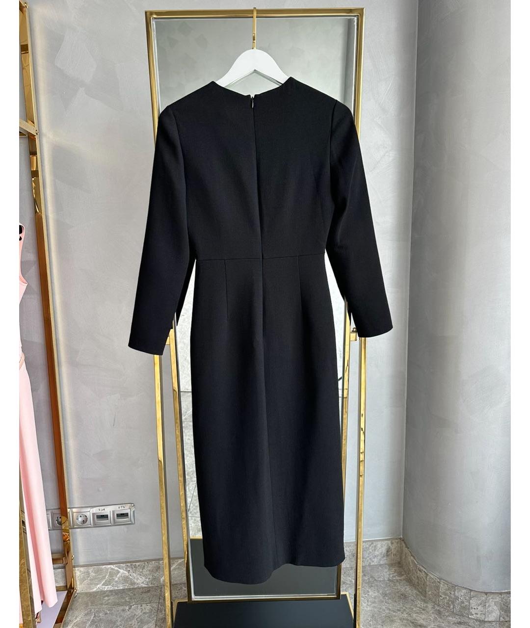 VALENTINO Черное шелковое повседневное платье, фото 2