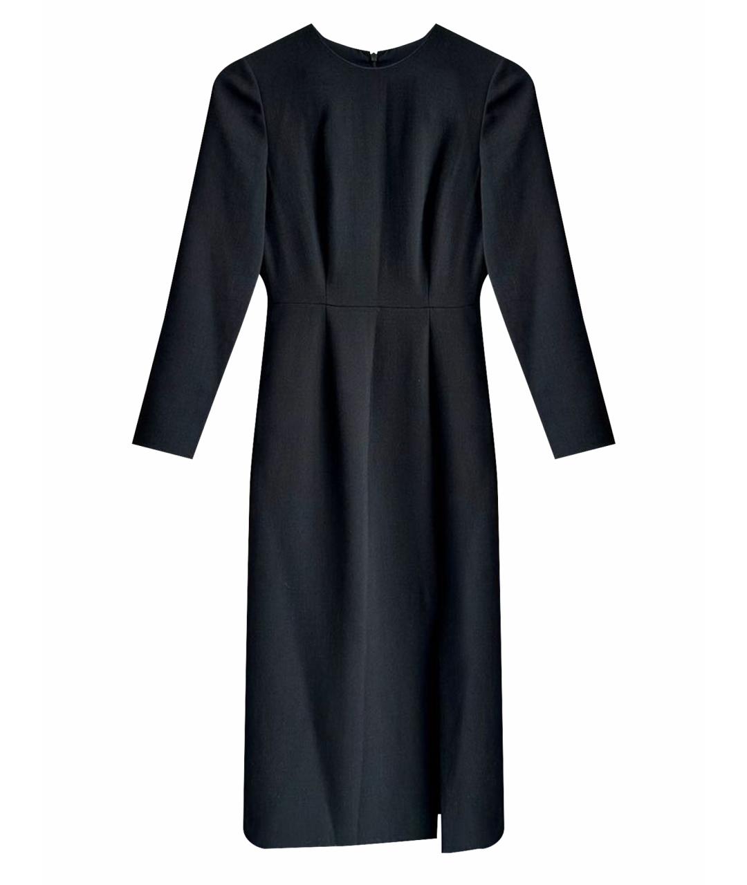 VALENTINO Черное шелковое повседневное платье, фото 1