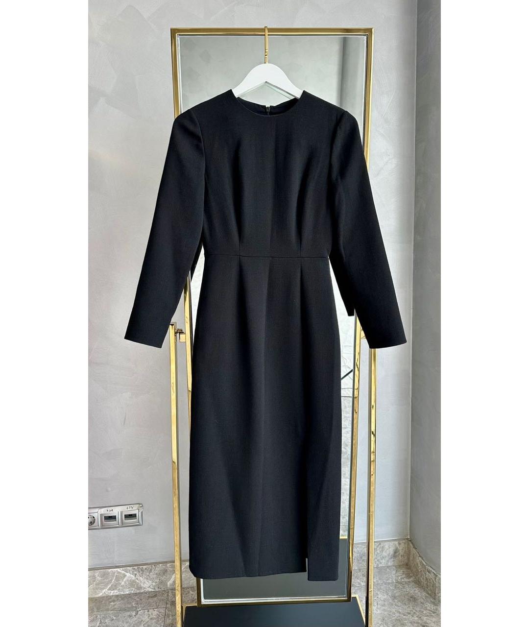 VALENTINO Черное шелковое повседневное платье, фото 6