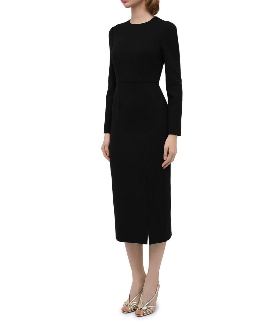 VALENTINO Черное шелковое повседневное платье, фото 3