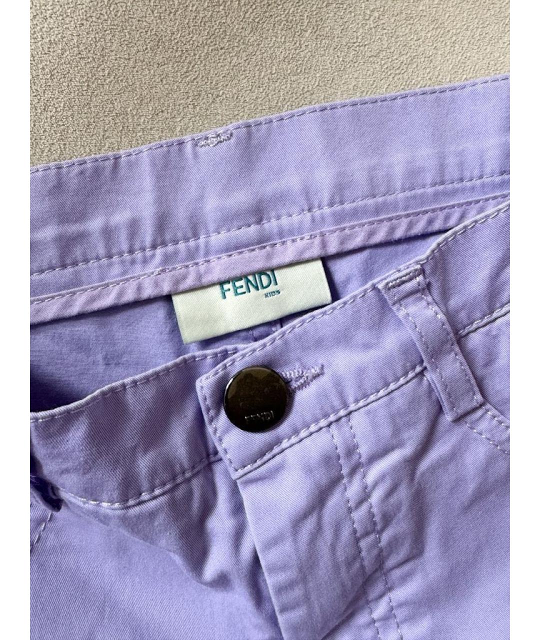 FENDI Фиолетовые хлопковые брюки и шорты, фото 3