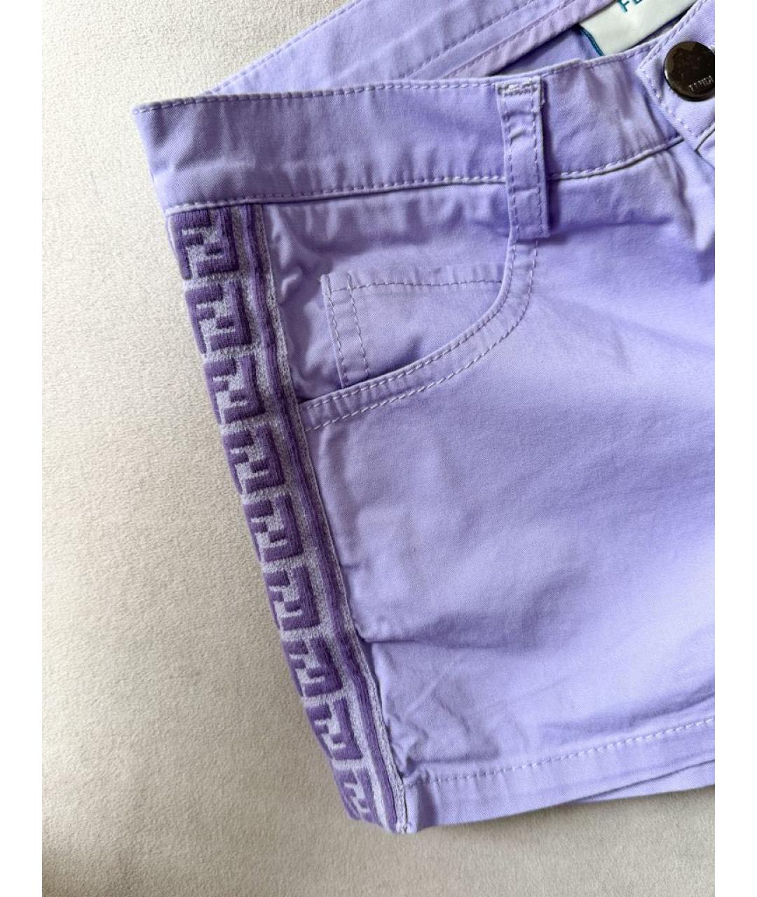 FENDI Фиолетовые хлопковые брюки и шорты, фото 4