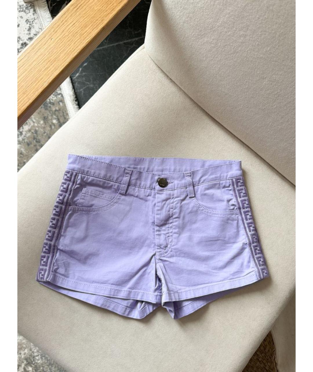 FENDI Фиолетовые хлопковые брюки и шорты, фото 5