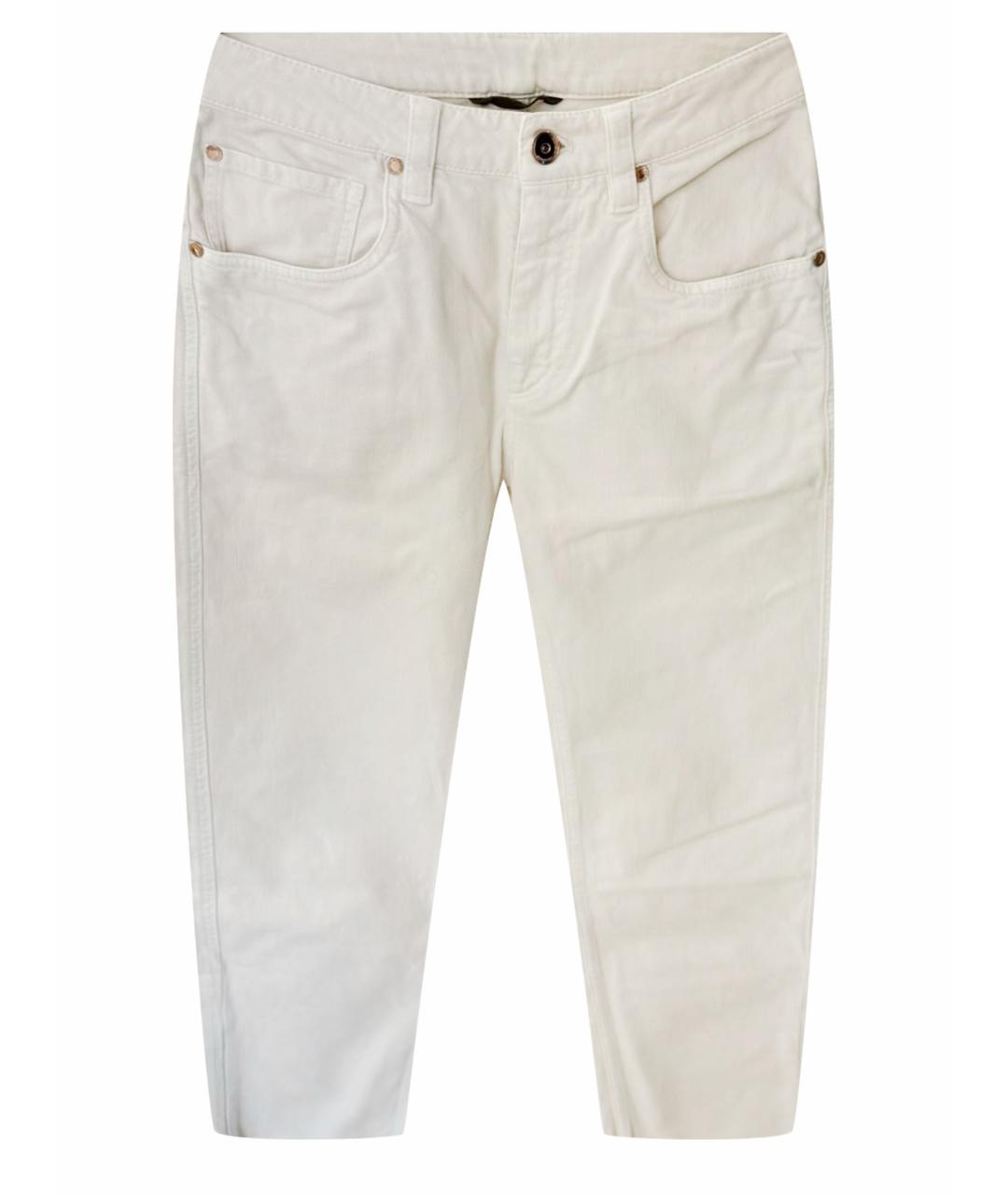 BRUNELLO CUCINELLI Белые хлопковые прямые джинсы, фото 1